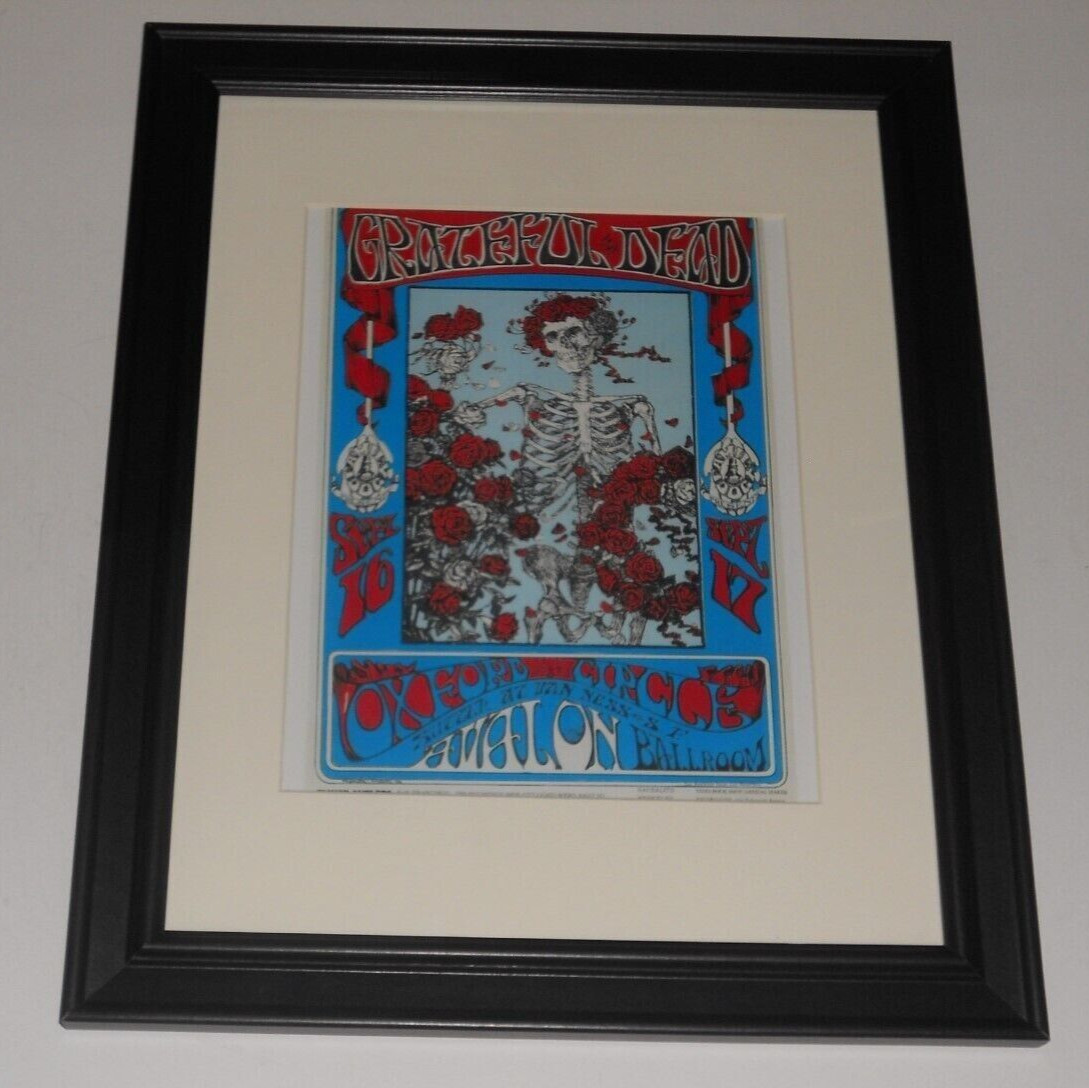 Large Framed Grateful Dead Avalon San Fran 9/1966 Handbill Print 24″x20″