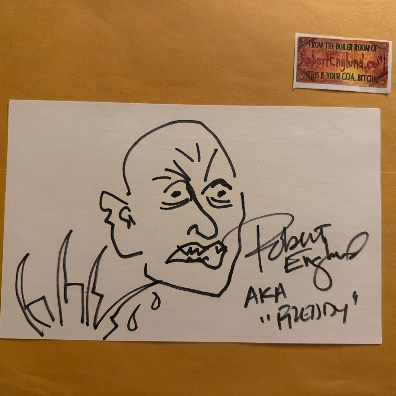 RARE Demon Freddy 5×8 Sketch Signed Robert Englund w/ Website COA