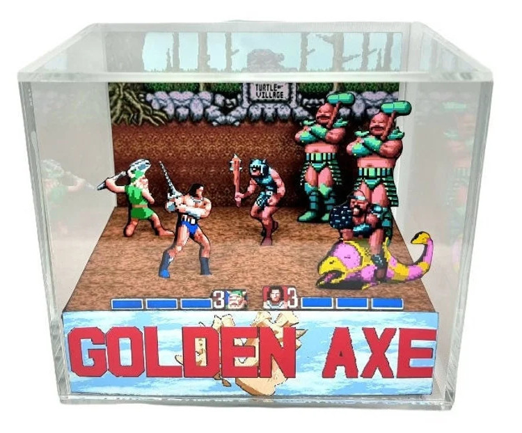 Golden Axe – 3D Cube Handmade Diorama – Video Games – Shadowbox