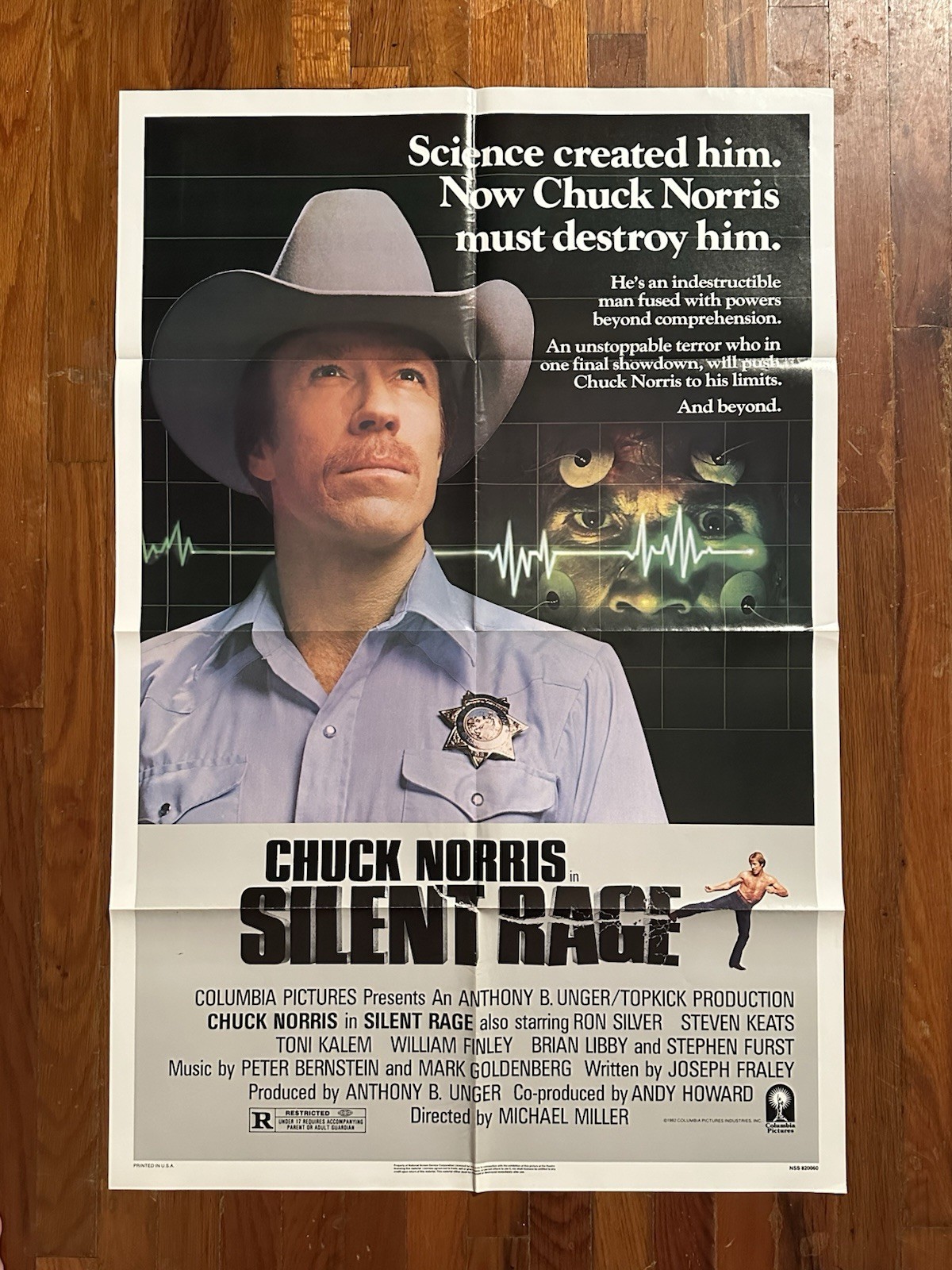 Silent Rage (1982) Original One Sheet Movie Poster Chuck Norris Horror Action