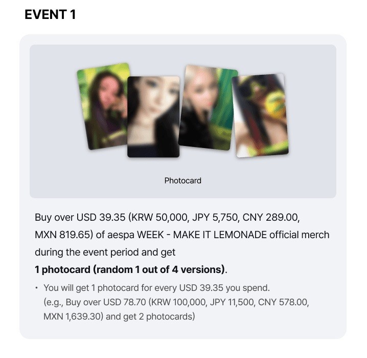 [Presale] aespa WEEK – MAKE IT LEMONADE Official Merch.