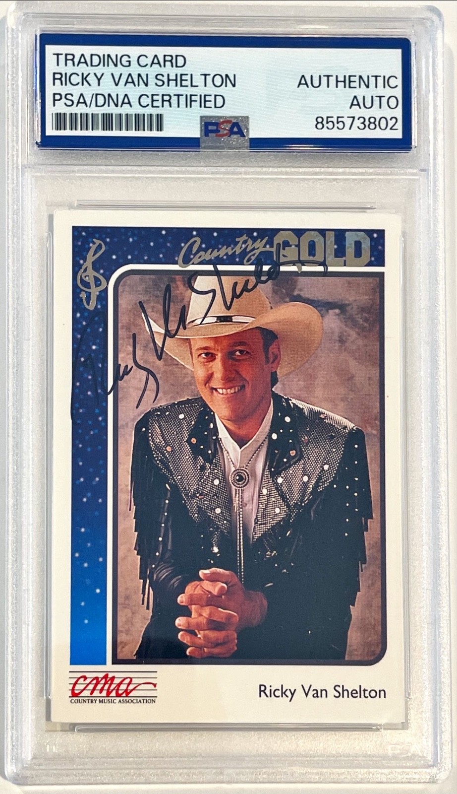 1992 Country Gold Music Ricky Van Shelton Signed Auto Card #60 PSA DNA