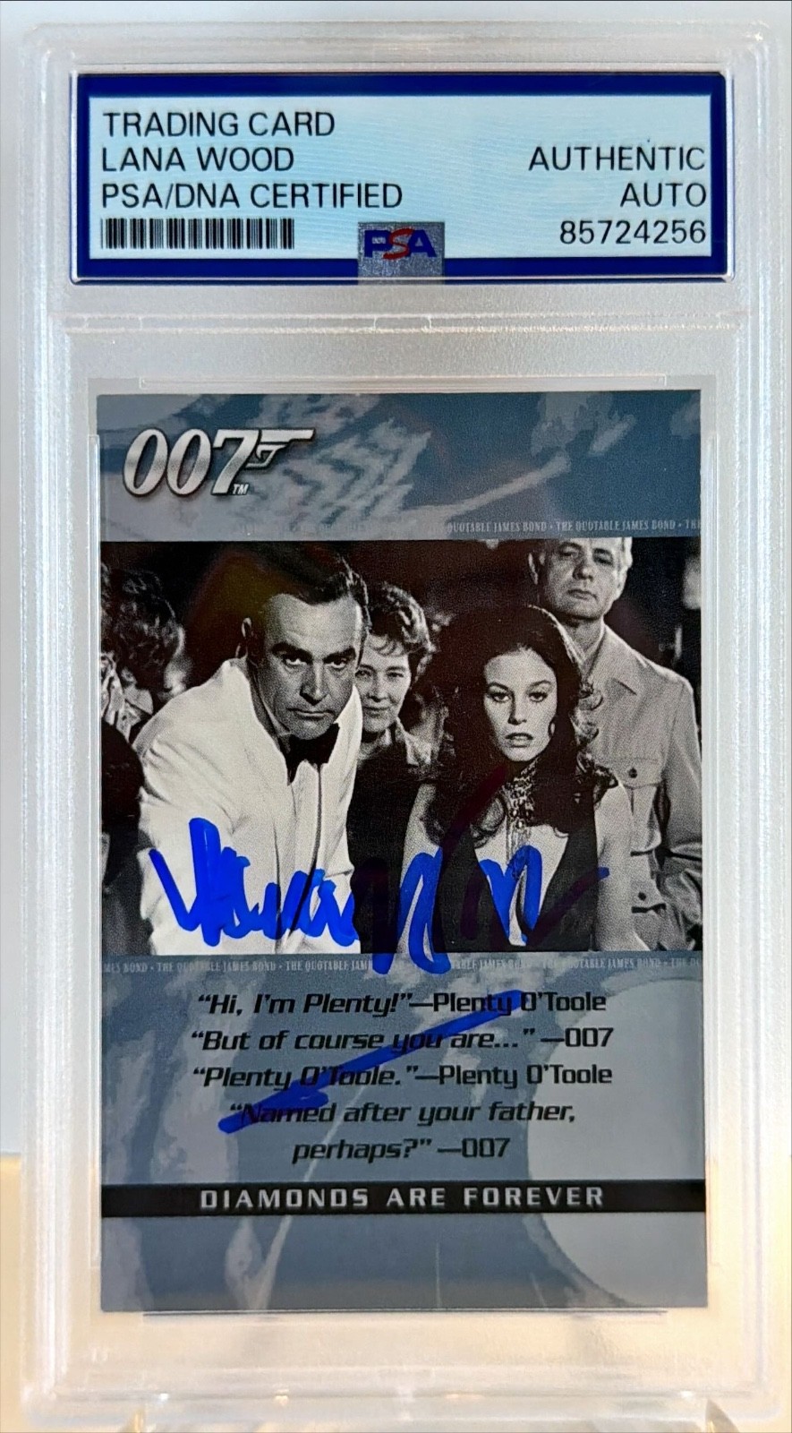 2004 Rittenhouse Archives James Bond Lana Wood Signed Auto Card #8 PSA DNA