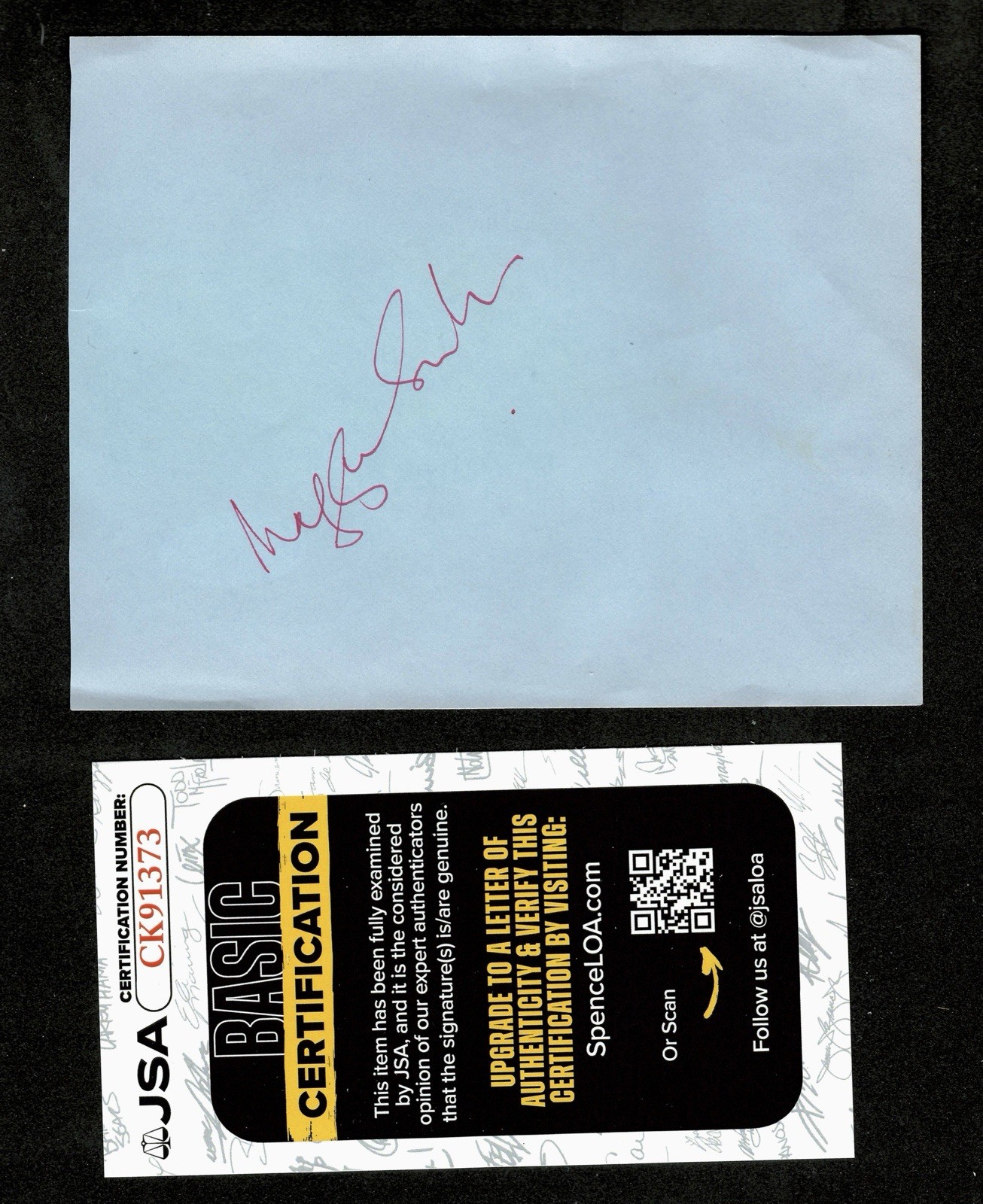 Maggie Smith Signed Autographed 4.5 x 5.5 Page JSA Cert Harry Potter