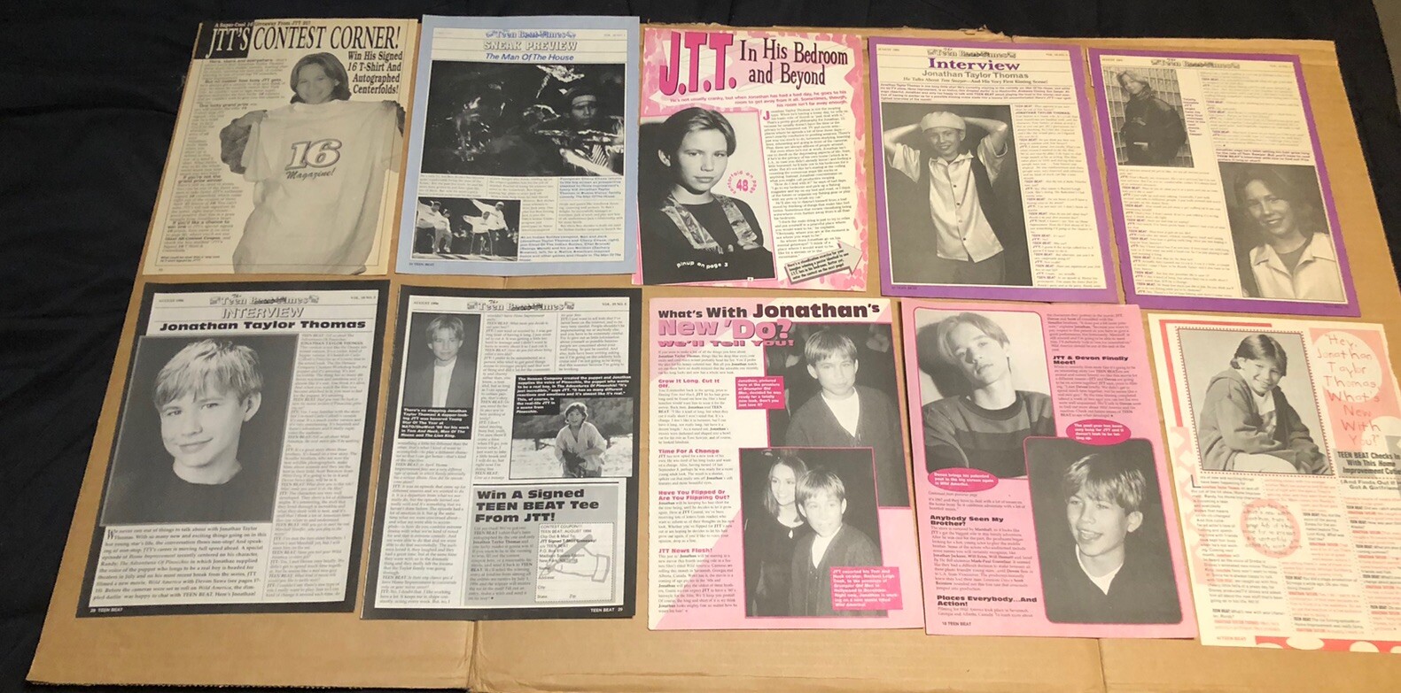 1990s JONATHAN TAYLOR THOMAS – Assorted Lot of Vintage Clippings