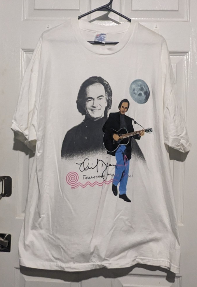 Vintage Neil Diamond Tennessee Moon Tour White T-Shirt USA Size XXL