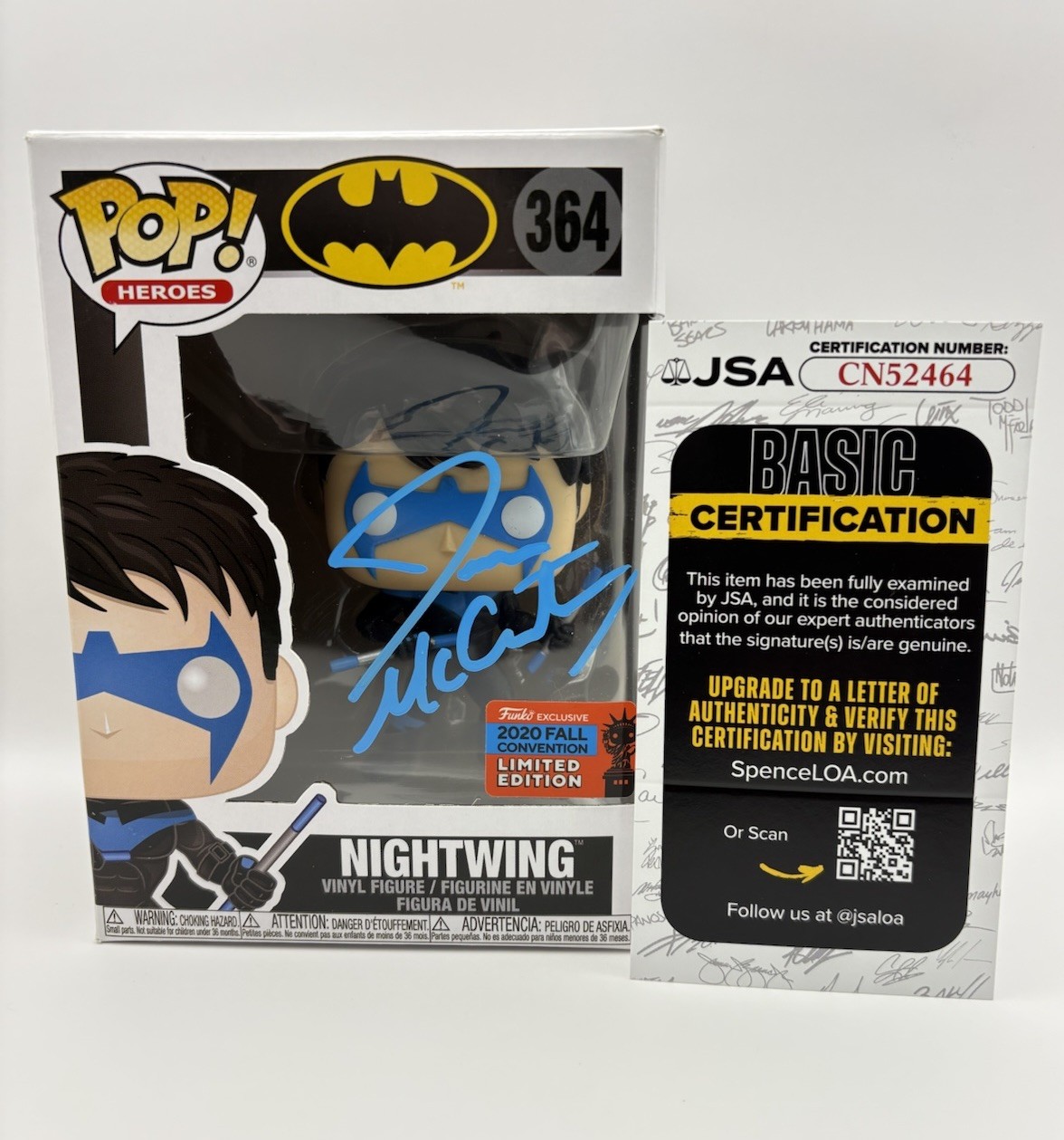 Jesse McCartney Signed Autographed Nightwing Exclusive Funko POP Vaulted JSA COA