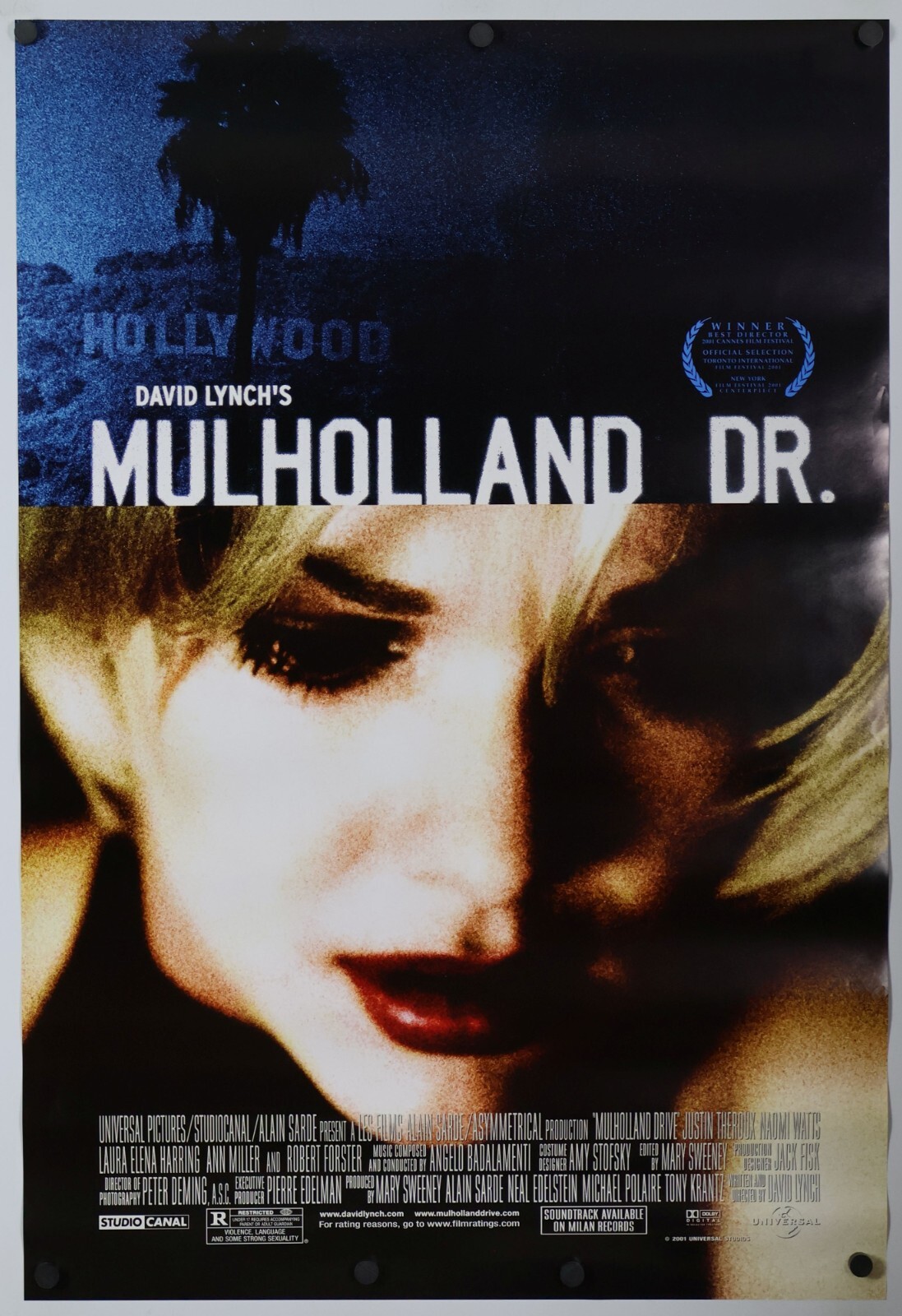 Mulholland Drive original DS movie poster – 27×40 D/S 2001 Style B – David Lynch