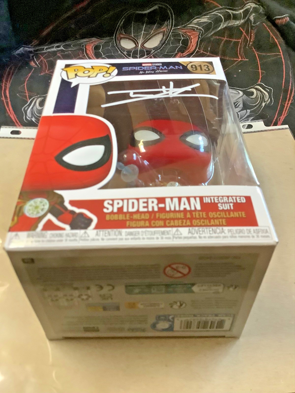 TOM HOLLAND SIGNED AUTOGRAPHED SPIDERMAN FUNKO POP COA SWAU PRIVATE SIGNING RARE