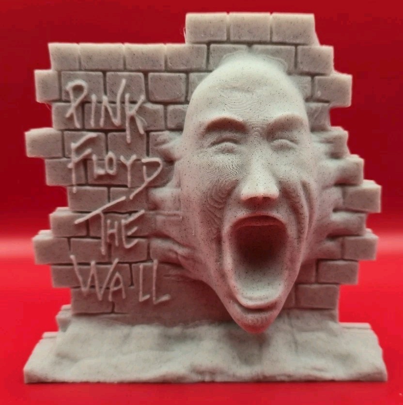 Pink Floyd The Wall Screaming Face Desk Stand Display Gerald Scarfe 5X5″Marble