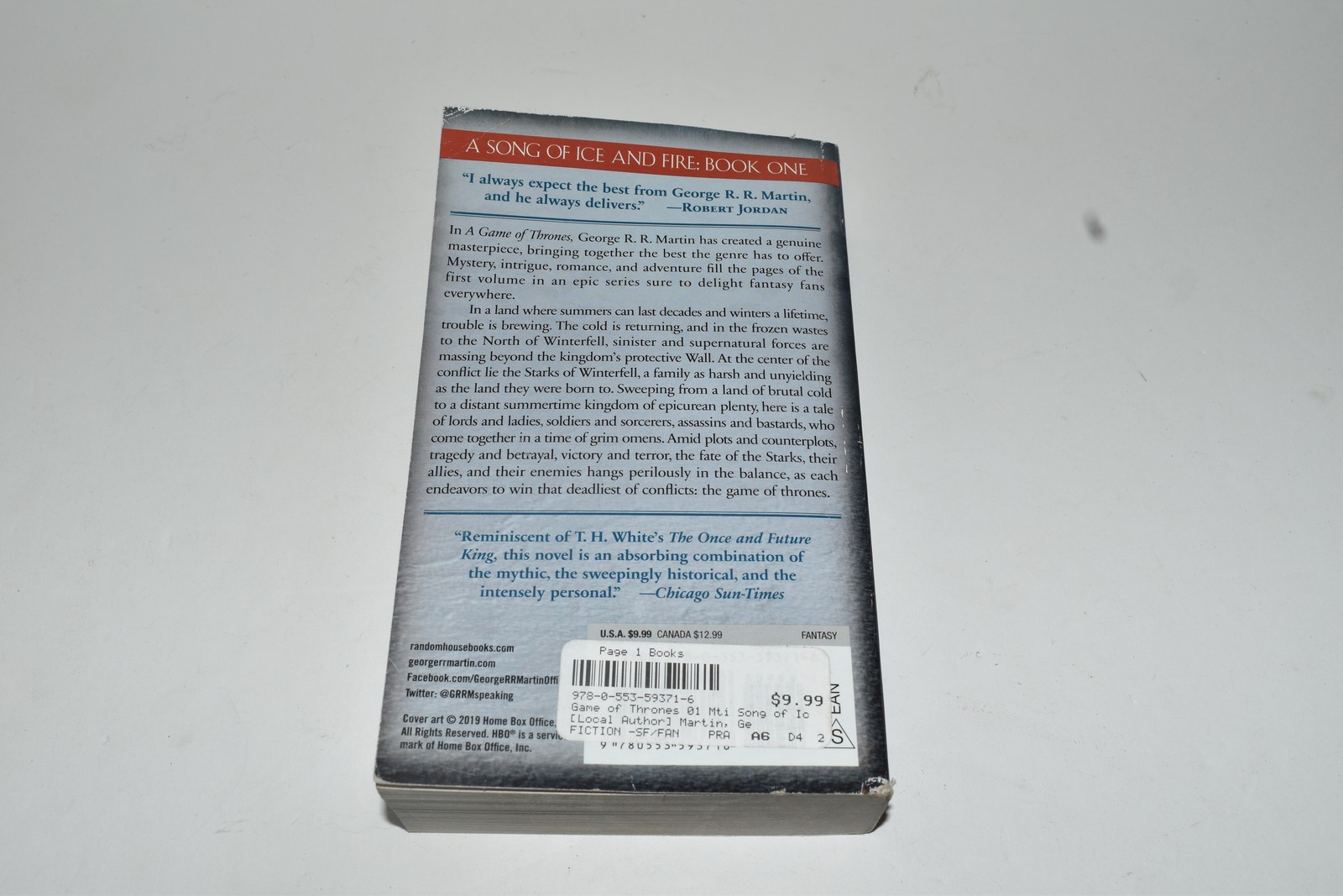 GEORGE RR MARTIN GAME OF THRONES SIGNED PAPERBACK (GNL66)