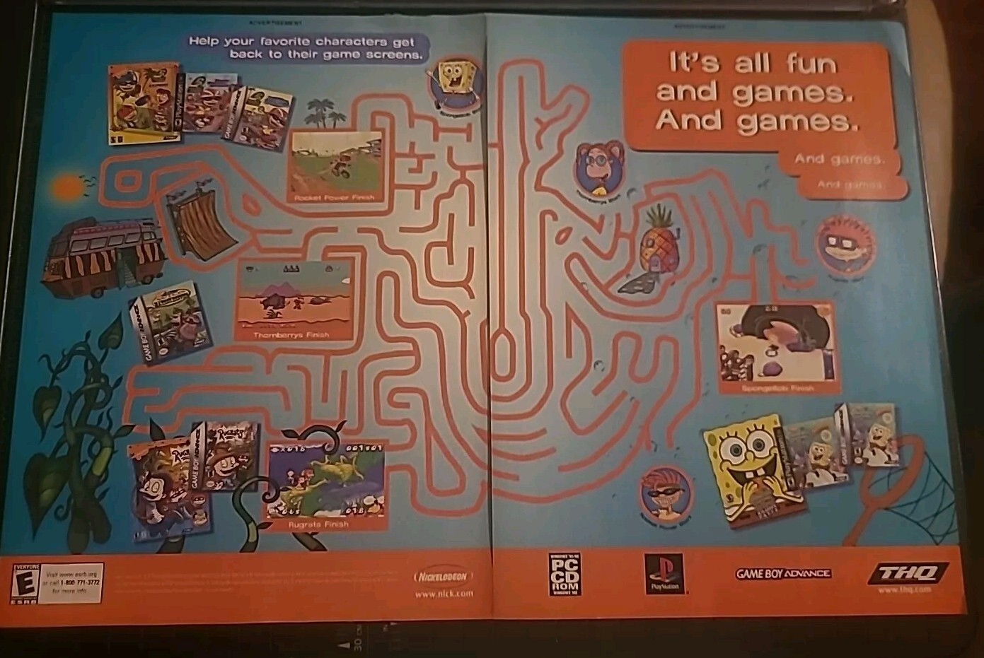 Nickelodeon Video Games Print Ad 2002 16×11 Great To Frame