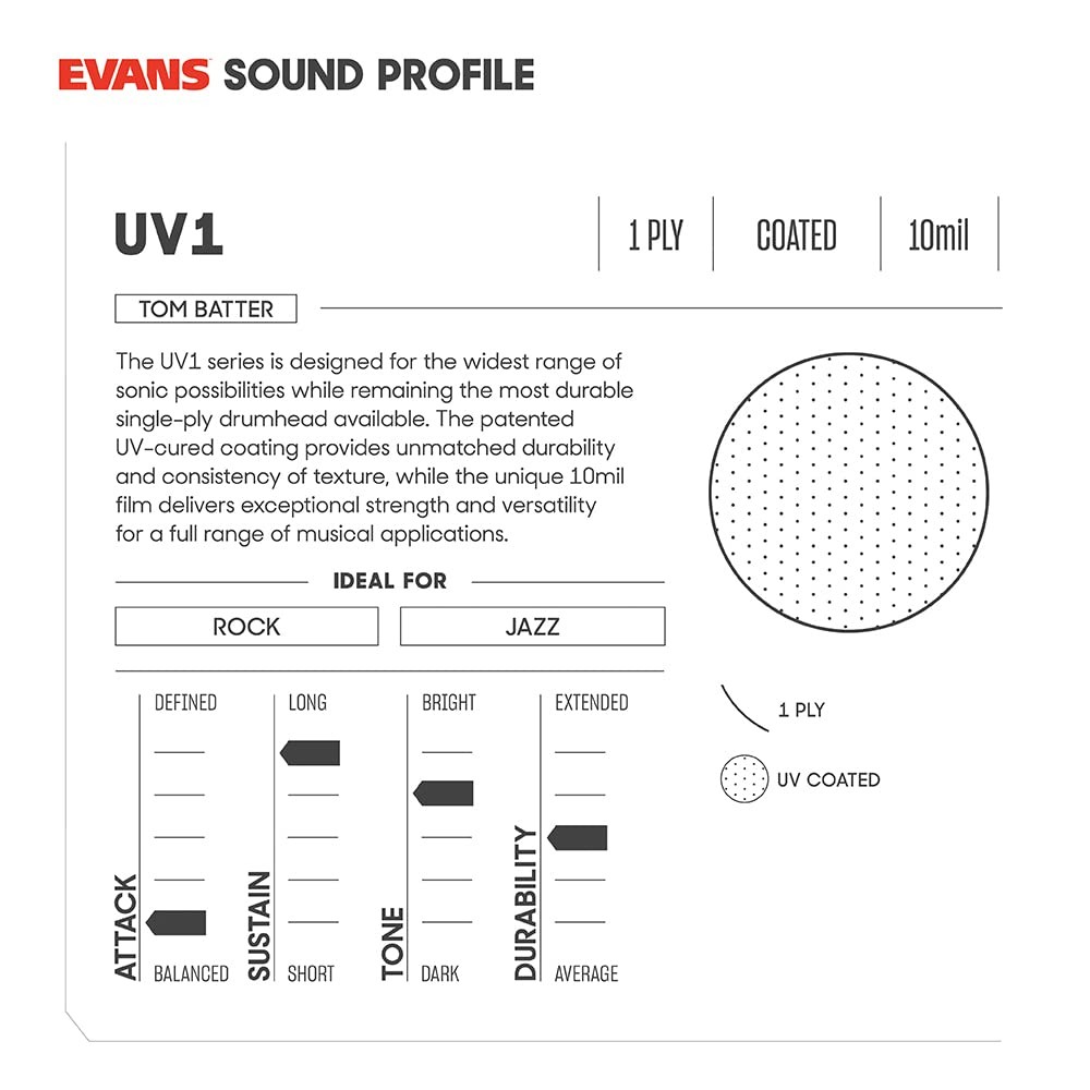 Evans UV1 Coated Tom Drumhead 13 Inch