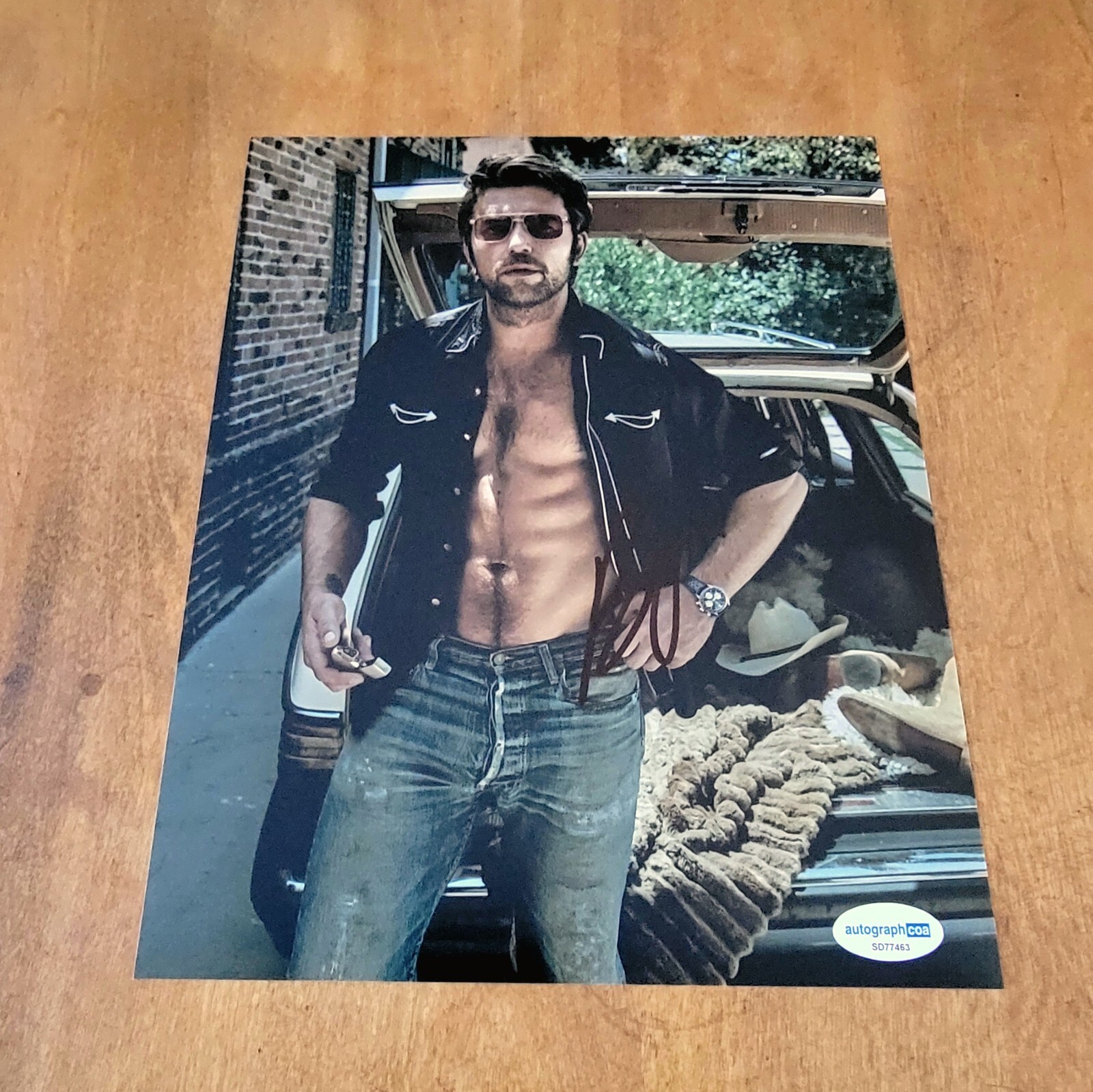 Brandon Sklenar signed 8×10 Photo ACOA Autograph COA Photoshoot Abs Sexy