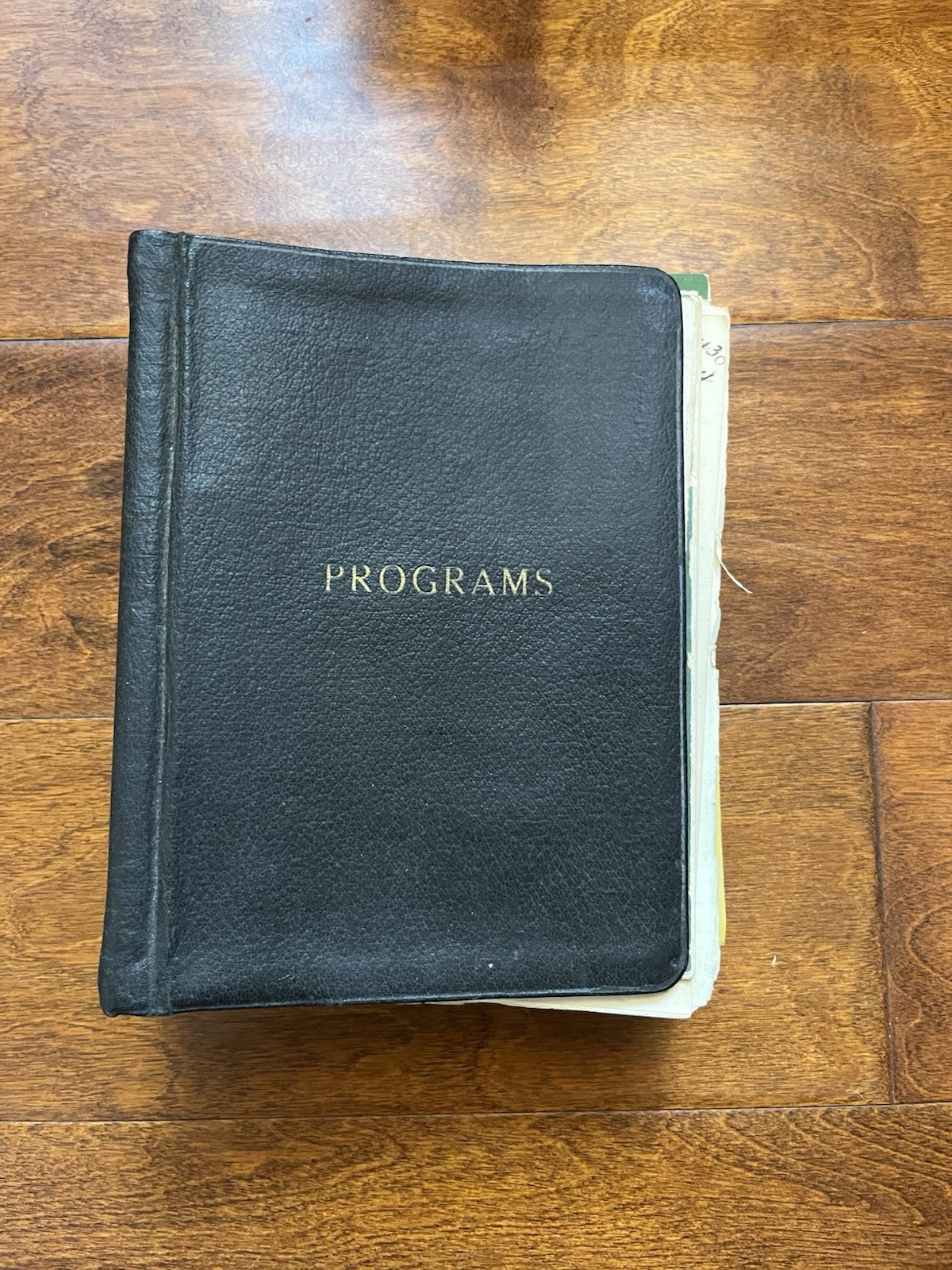Vintage Leather Binder “PROGRAMS” w/ Assorted Broadway Theater Playbills