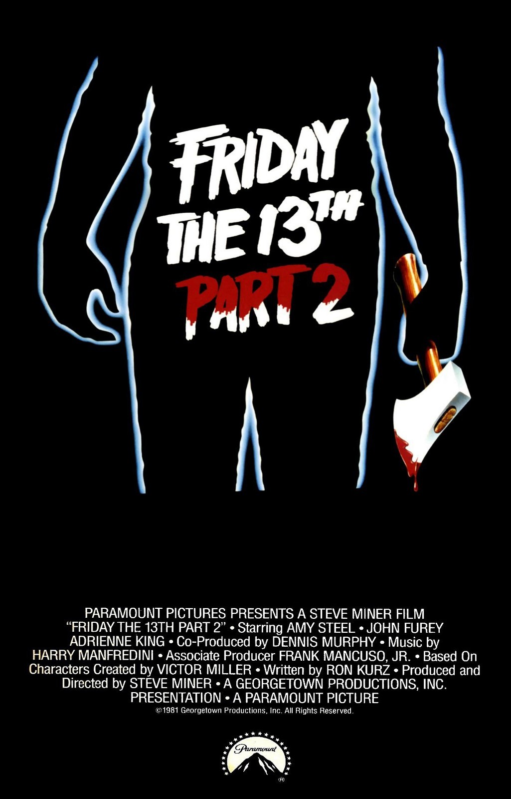 FRIDAY THE 13TH PART II 2  Movie Poster Horror Jason Voorhees 