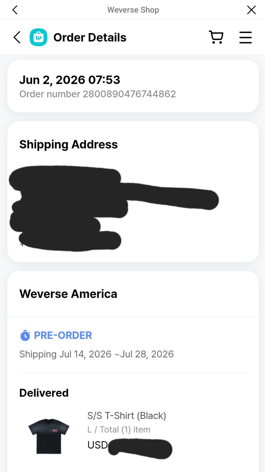 SOLD OUT! LIMITED EDITION BTS US ARIRANG TOUR VEGAS POP UP BLACK SHIRT SIZE L!