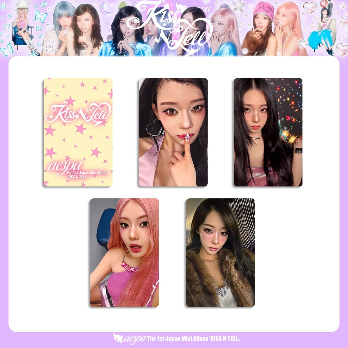 4 Pcs/set AESPA KISS N TELL NINGNING KARINA WINTER GISELLE Special Photocard
