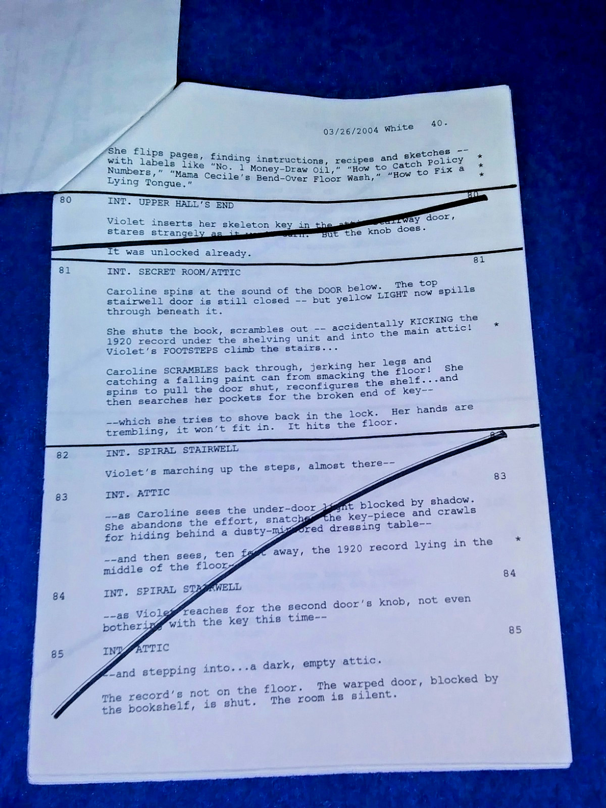 KATE HUDSON GENA ROWLANDS 05 Vintage SKELETON KEY Call Sheet + 8 Pages Of Sides