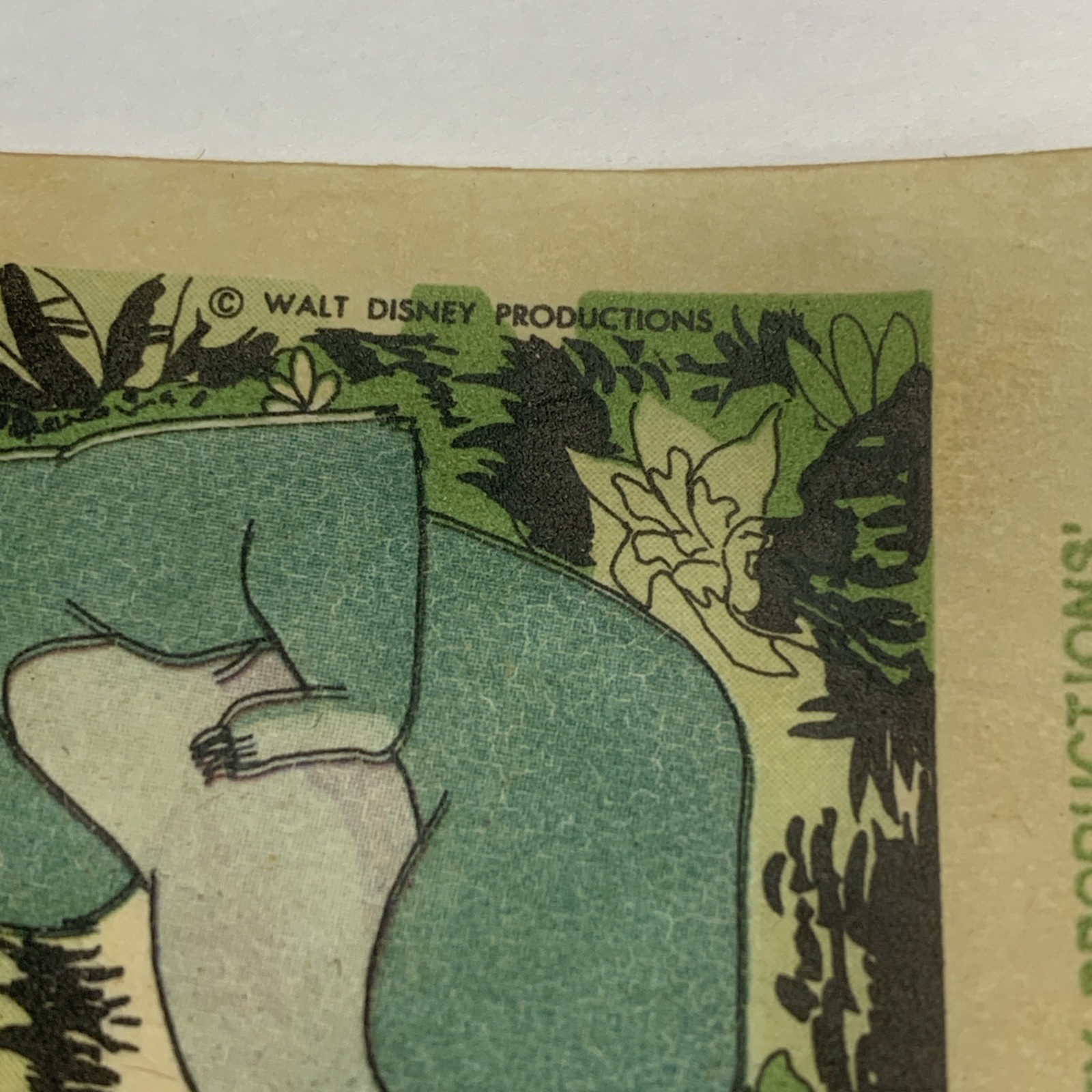 1960s JIFFY POP Popcorn Sticker Insert The Jungle Book #2 Baloo Mowgli Bagheera