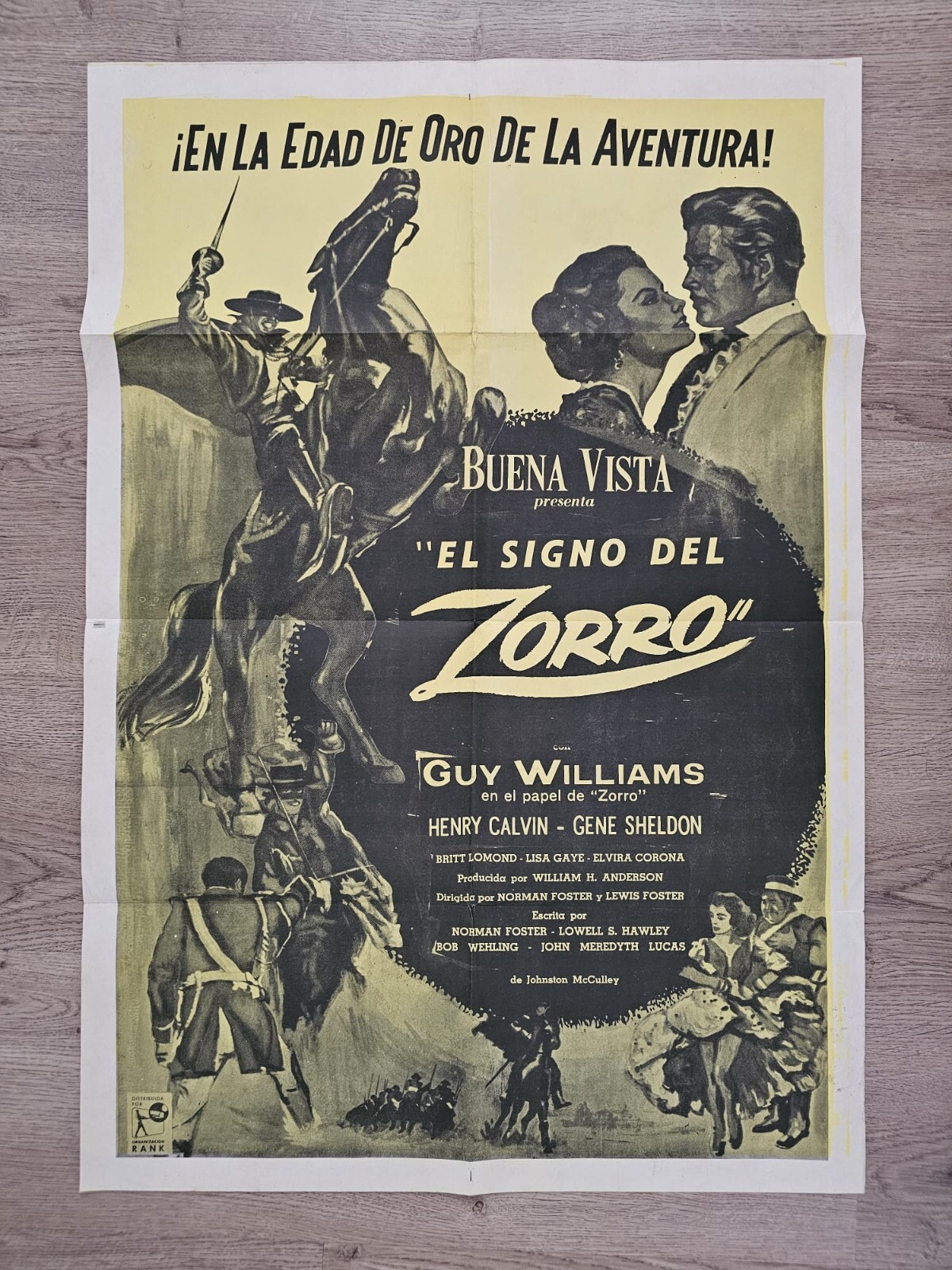 The Sign Of Zorro Guy Madison 1957 POSTER Western ORIGINAL 32×22 inches S1