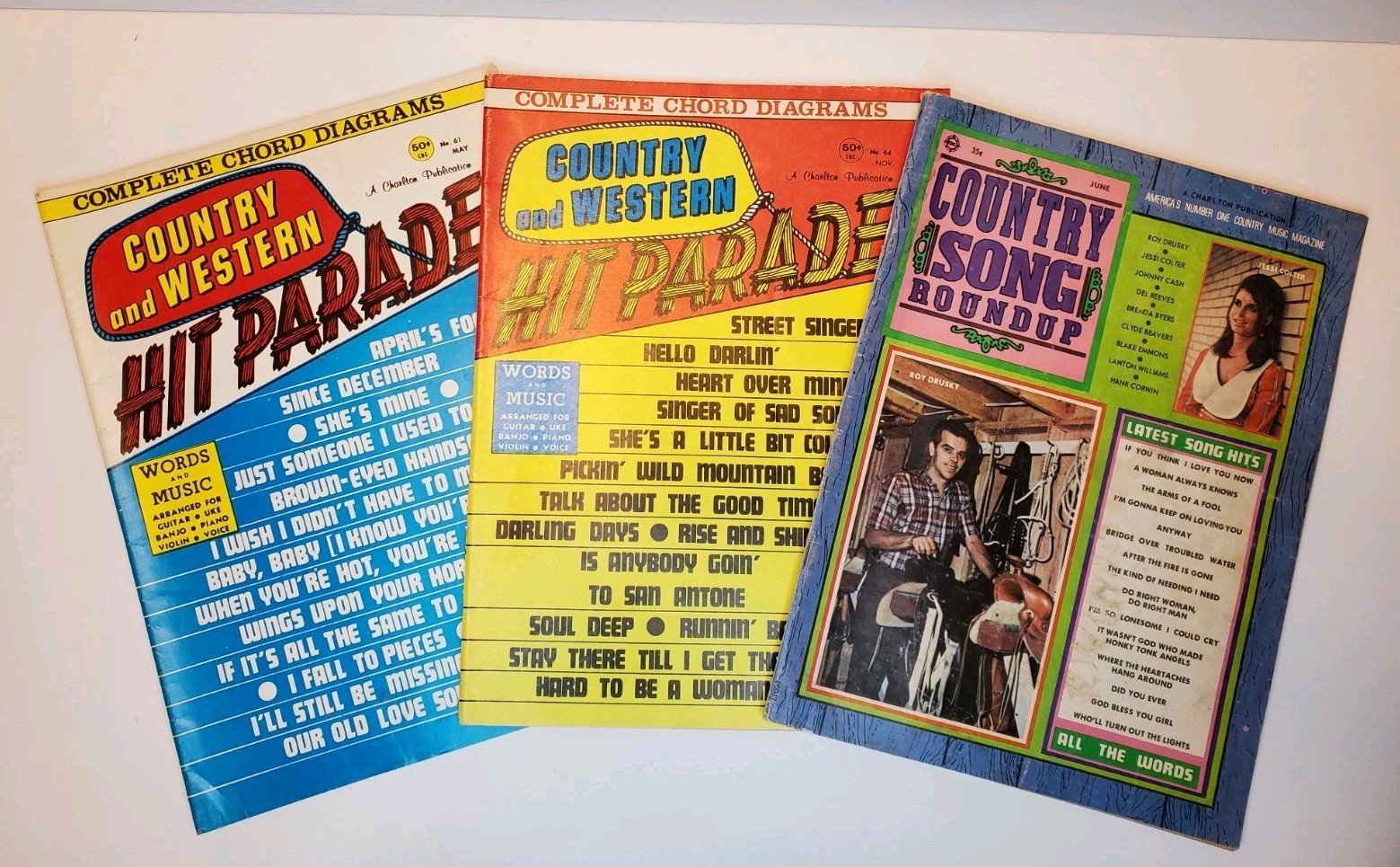 Lot of 3 Vintage 70s Country Music Magazines Hit Parade Johnny Cash Loretta Lynn