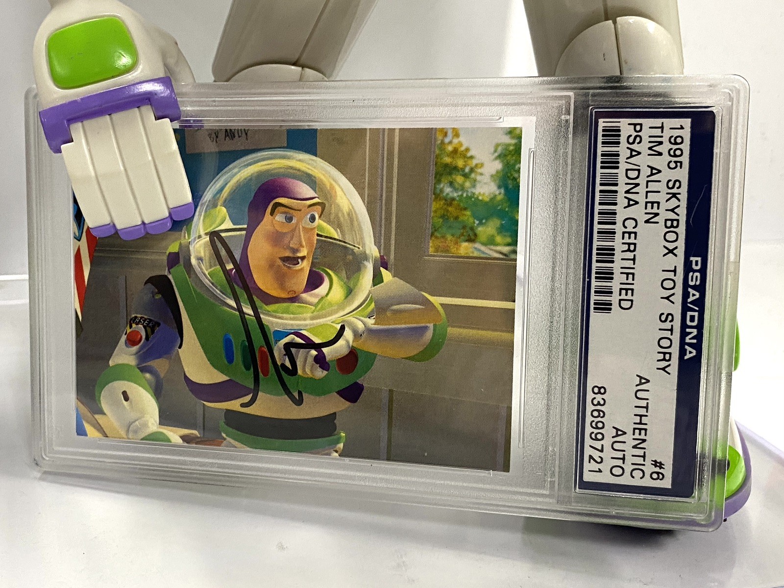 Buzz Lightyear Toy Story Signed by Buzz Aldrin (x2) & Tim Allen One-of-One! PSA