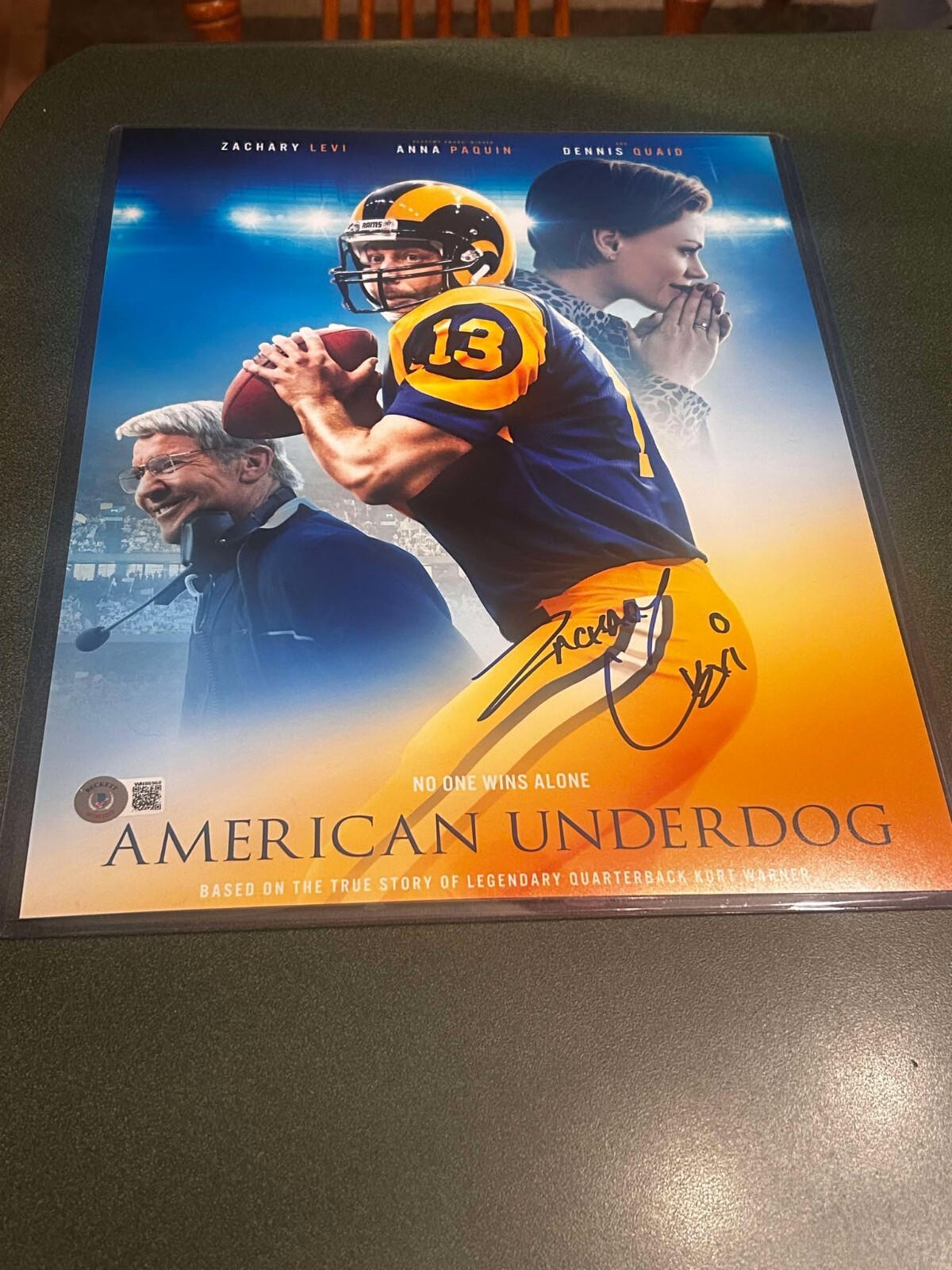 ZACHARY LEVI AUTOGRAPHED SIGNED 11×14 PHOTO! AMERICAN UNDERDOG! BECKETT COA!