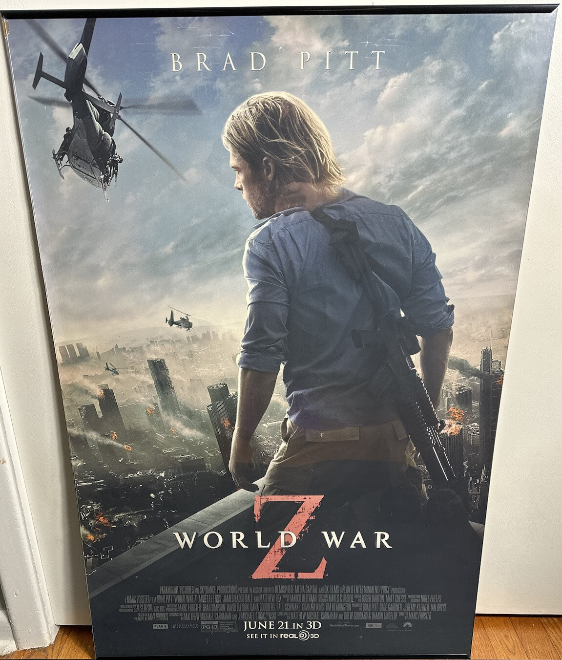 World War Z 2013 Double Sided Original Movie Poster 27″ x 40″ Rolled Brad Pitt