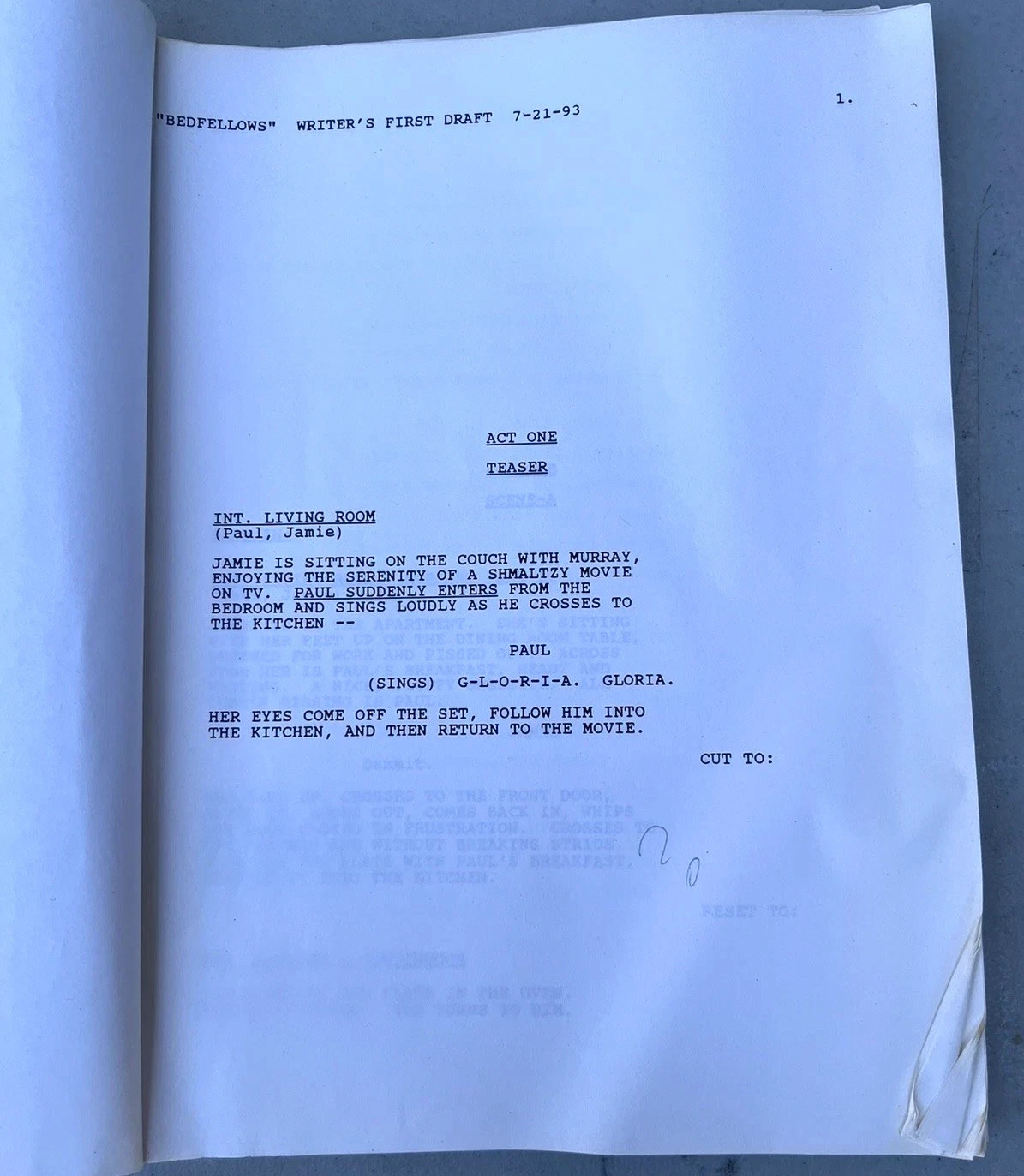 1993 Mad About You Original TV Television Sitcom Script Season 2 Episode 2 & 3