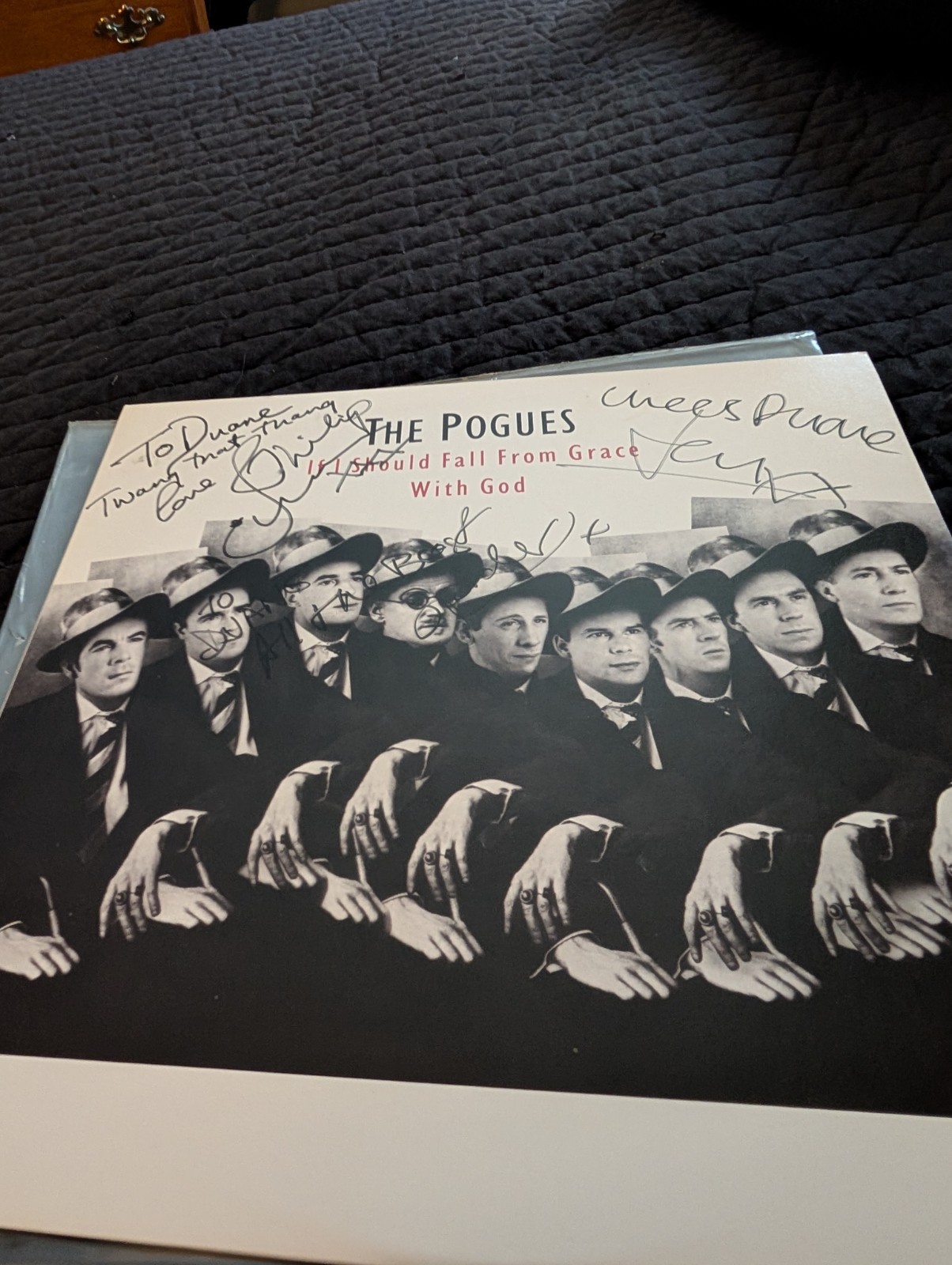 The Pogues Signed Copy Of If I Should Fall From Grace Vinyl.