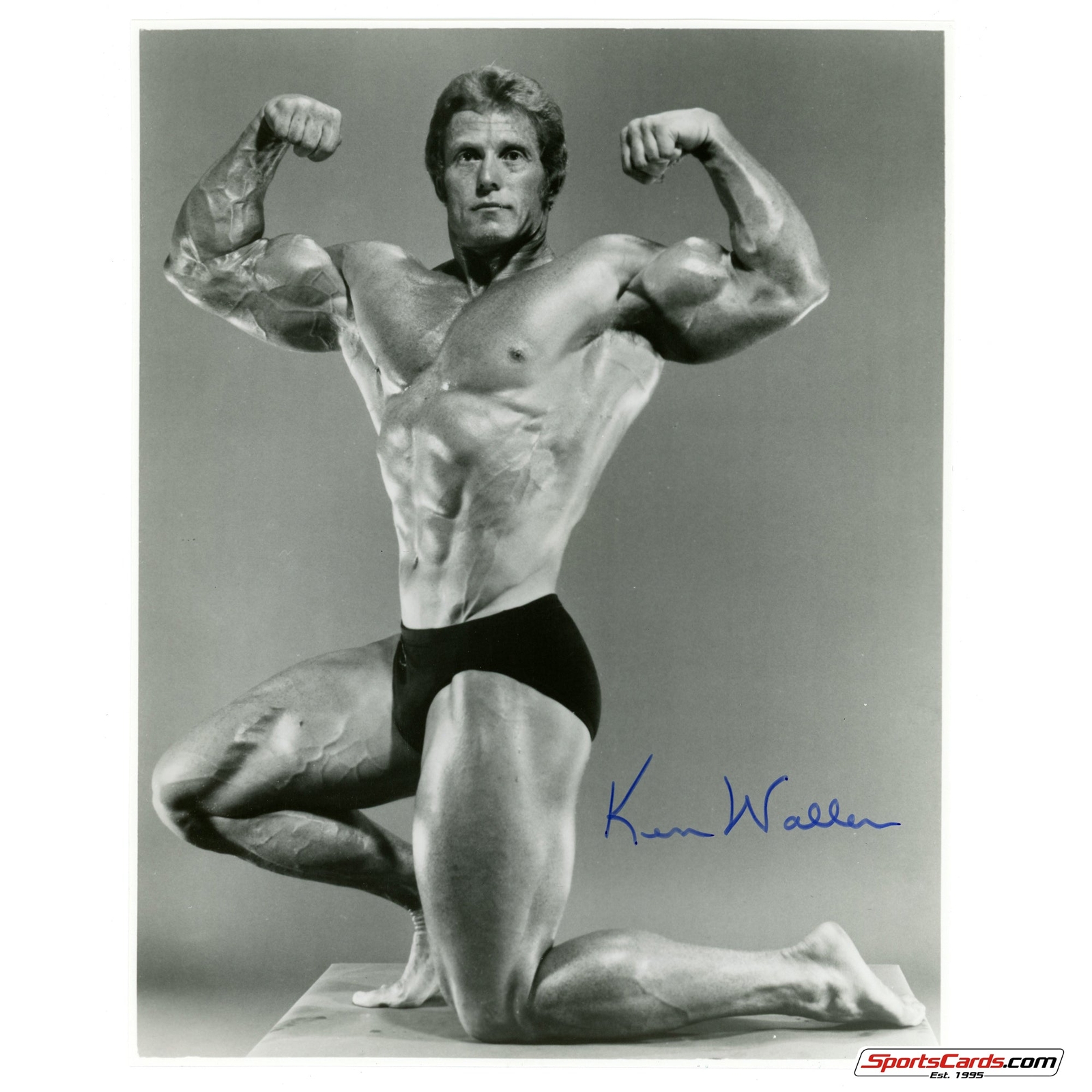 Ken Waller Pumping Iron Mr. Universe Signed Auto 7.5×9.5 Photo BAS