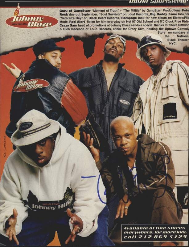 Gang Starr Guru Elam signed rap 8×10 magazine page W/Certificate Autographed A13