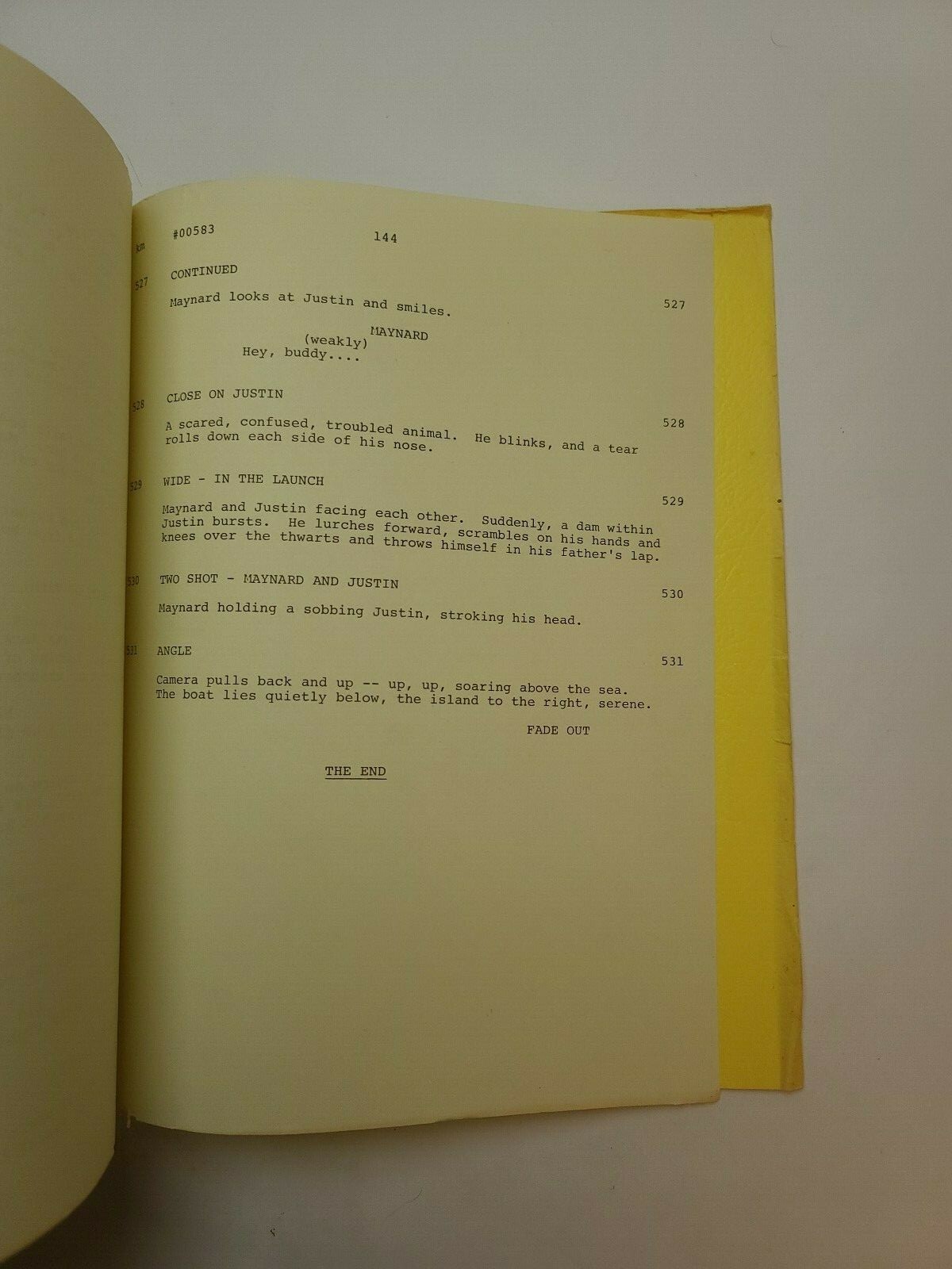 THE ISLAND / Peter Benchley 1979 Screenplay, Michael Caine stranded on island