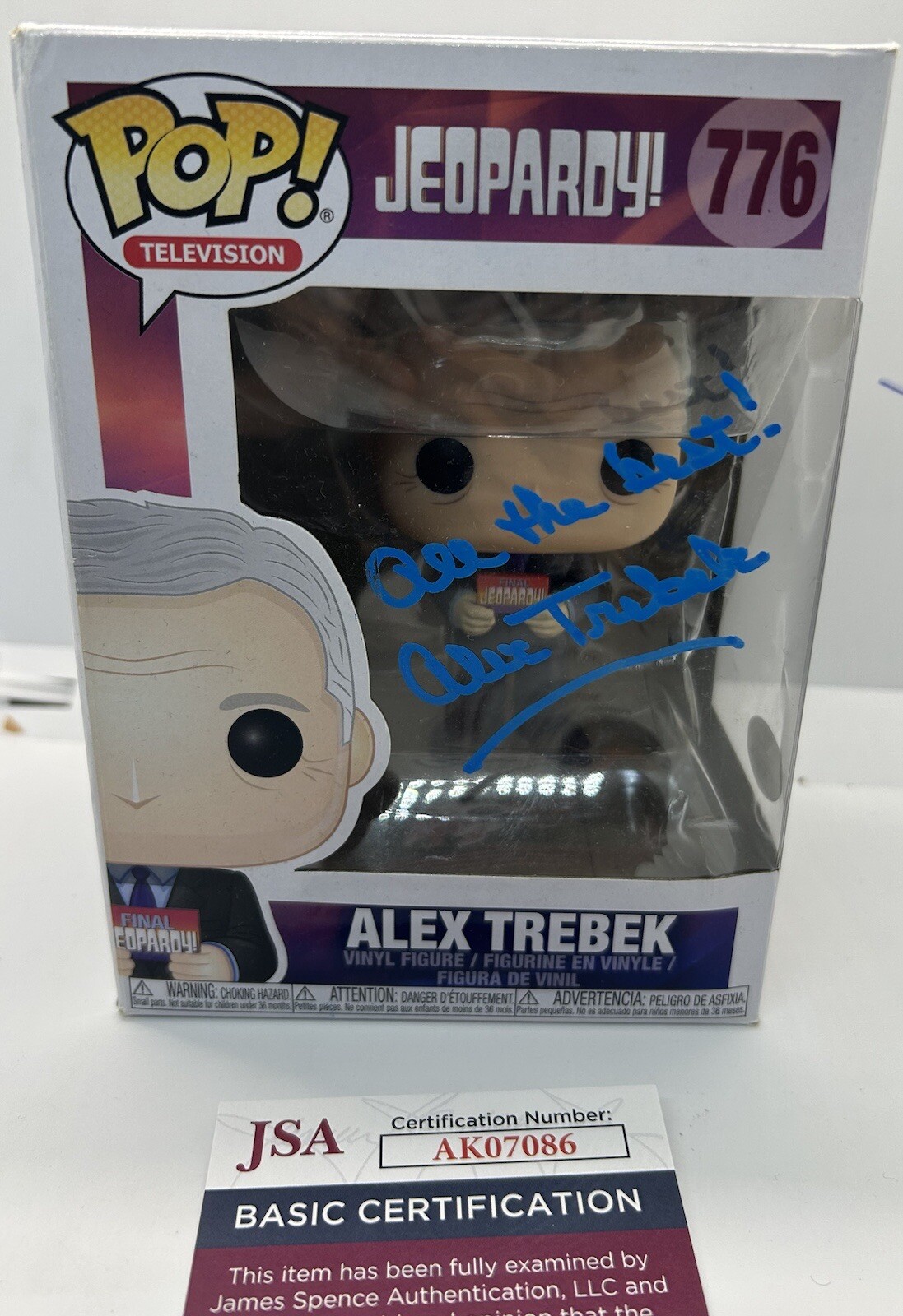 Funko Pop Television Jeopardy! Alex Trebek #776 Signed Autographed JSA COA