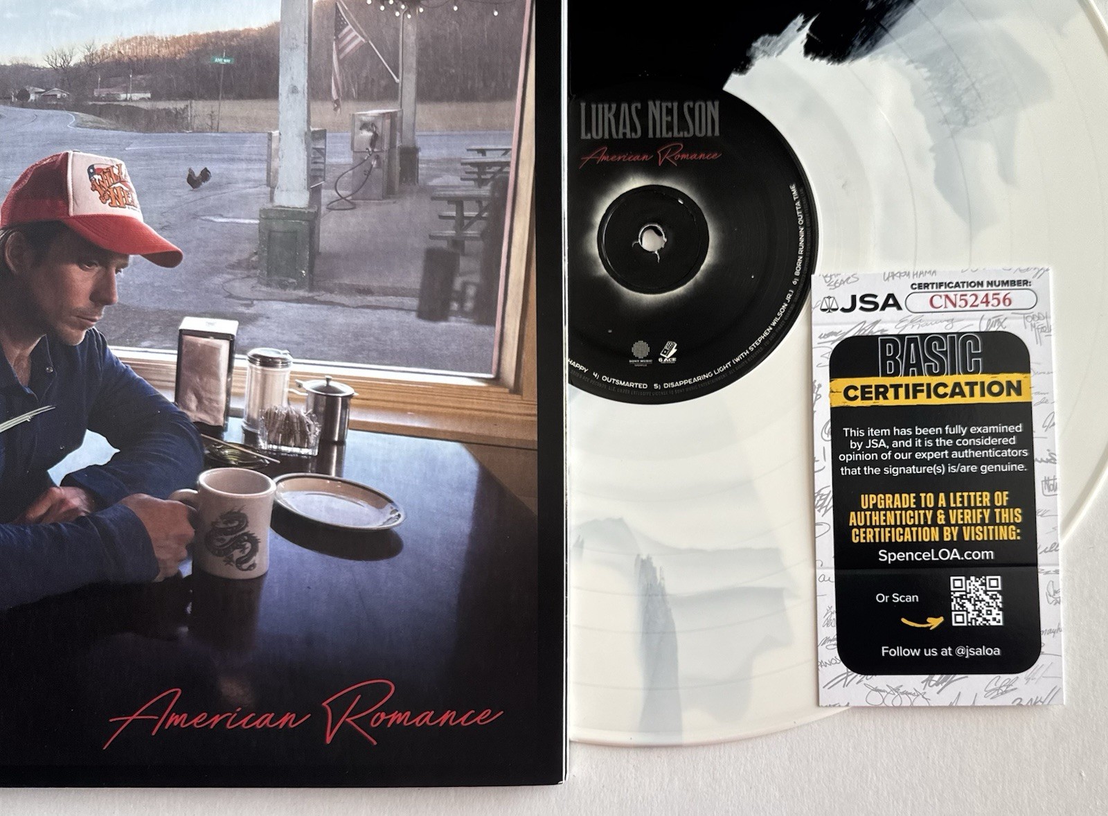 LUKAS NELSON SIGNED AUTOGRAPHED “AMERICAN ROMANCE” VINYL ALBUM LP +JSA COA