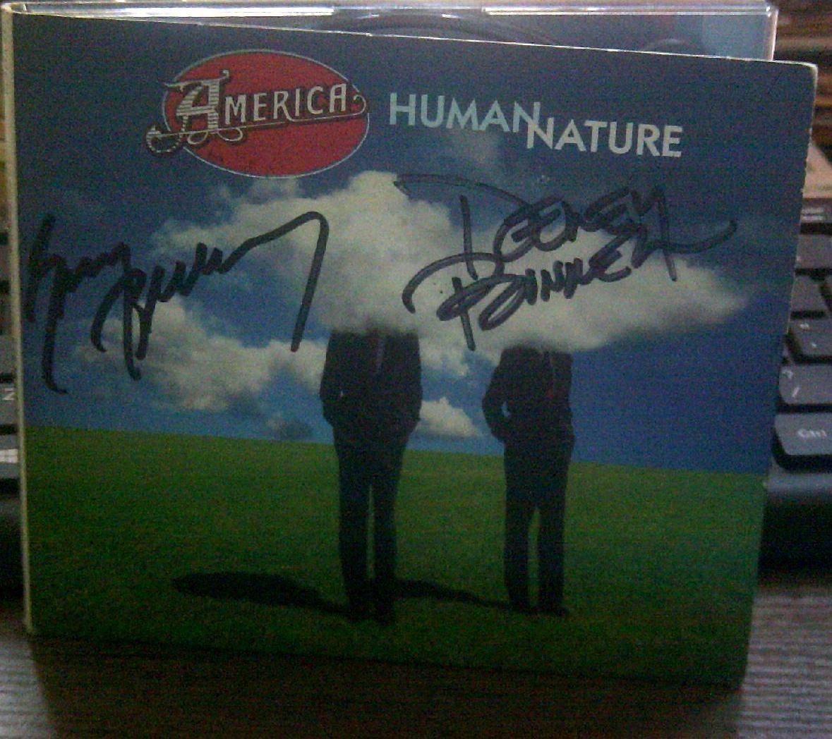 AMERICA 1998 HUMAN NATURE SIGNED CD! FOLK ROCK – SOFT ROCK MUSIC
