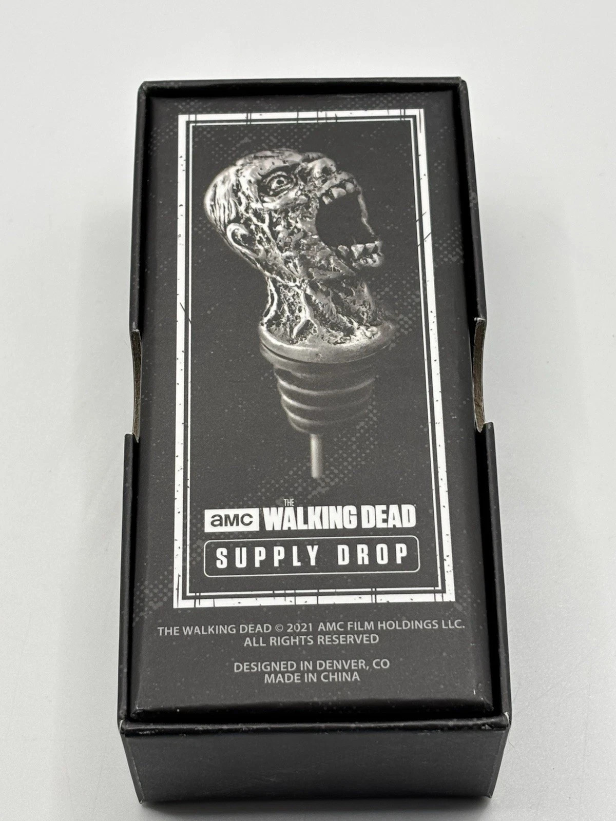 The Walking Dead Supply Drop WALKER BOTTLE TOPPER Zinc Alloy Stainless Steel NEW