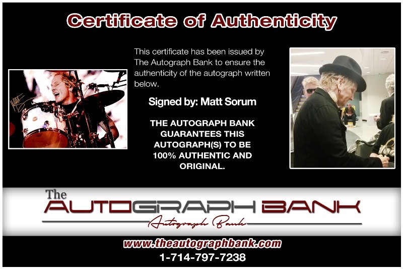 Matt Sorum Guns N Roses Authentic signed Rock 10×15 photo |Cert Autographed 26-c