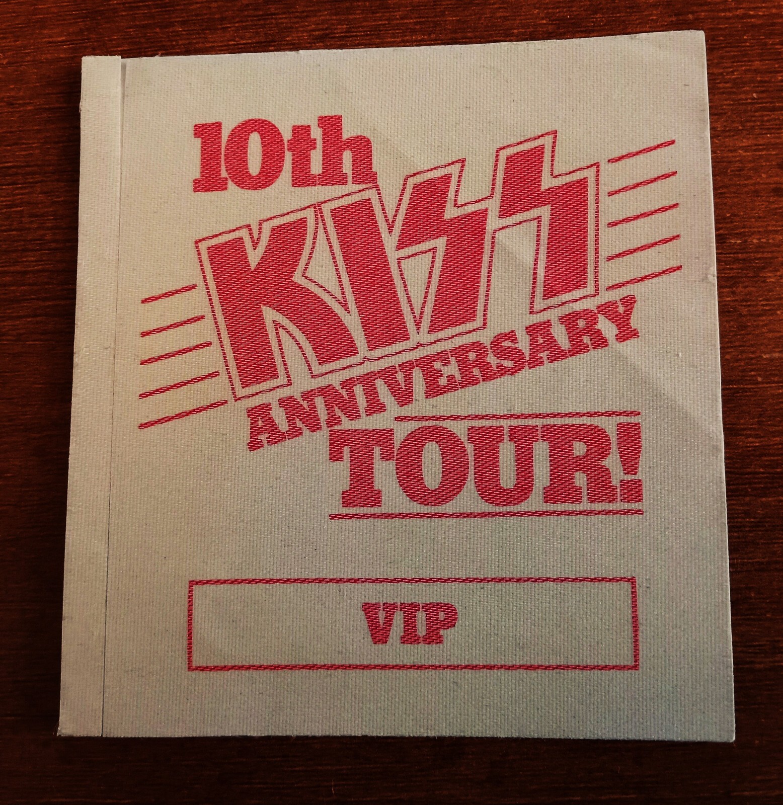 KISS ORIGINAL 1982-1983 10th KISS ANNIVERSARY TOUR VIP 3 1/2 X 3 3/4 INCHES RARE