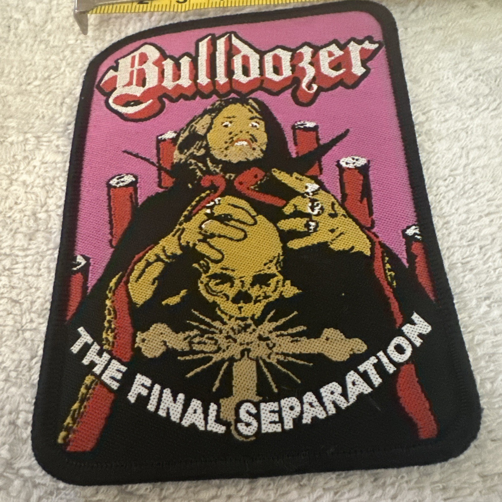 Bulldozer “Final Separation” Metal Jean Jacket Patch New 3”x4”