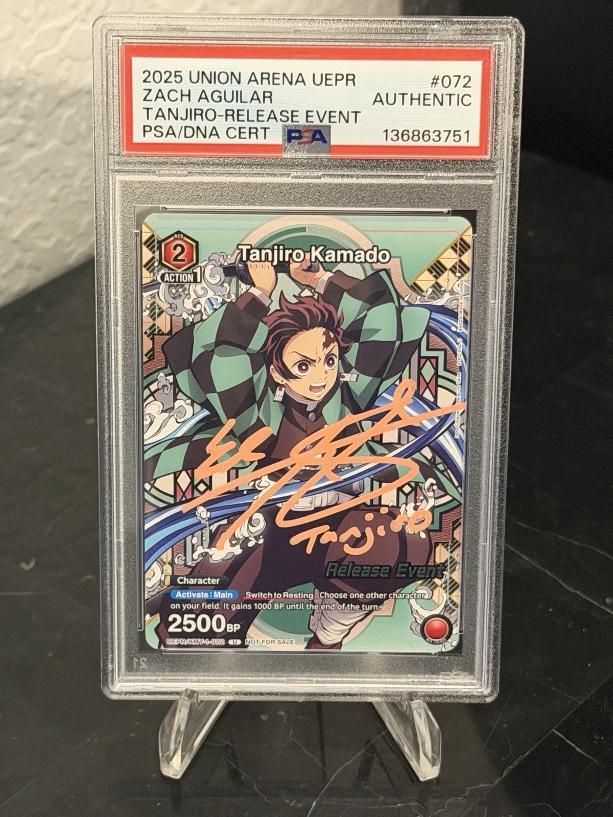 ZACH AGUILAR SIGNED DEMON SLAYER TANJIRO PSA Auto Release Event 2025 Union Arena