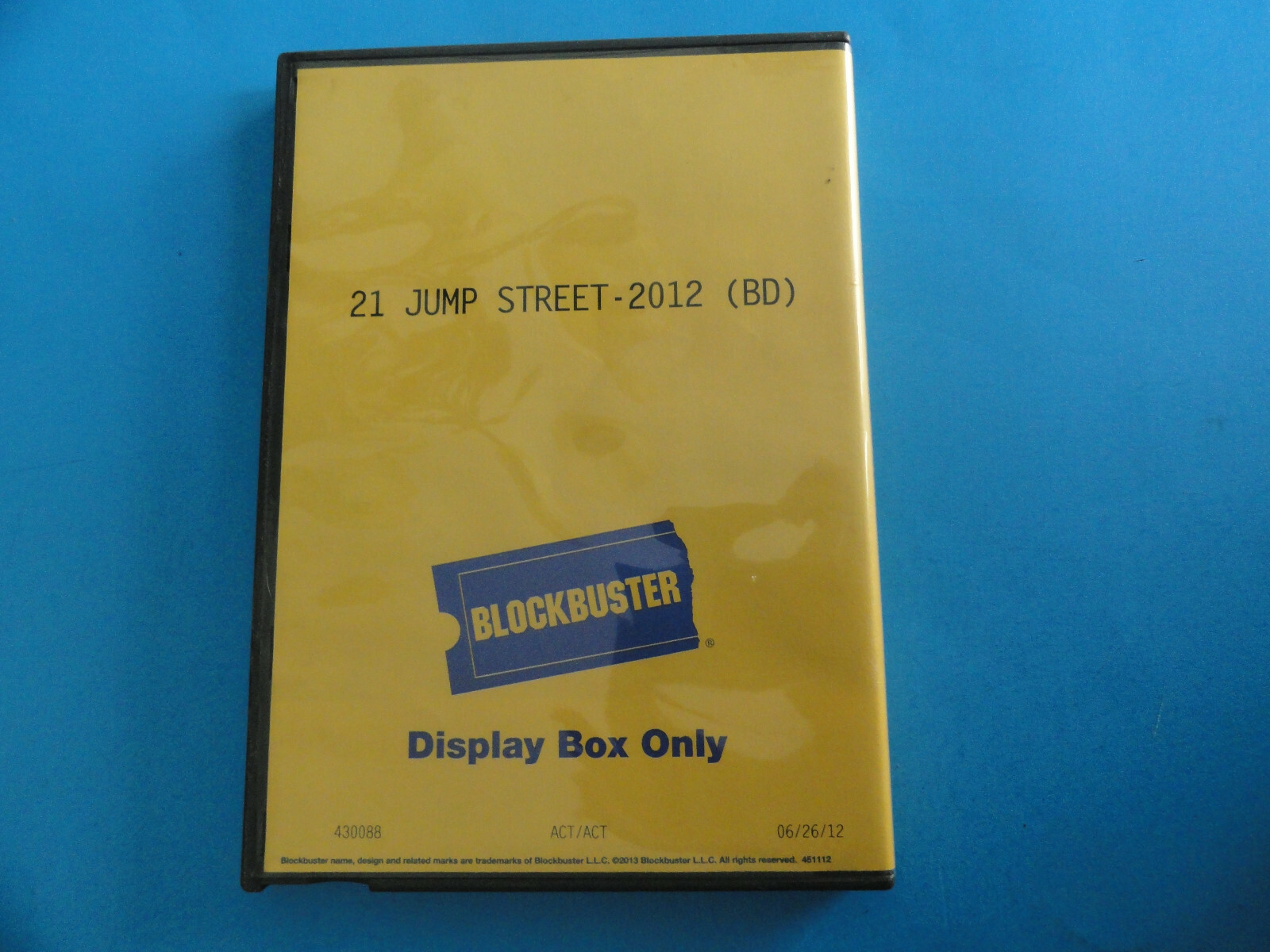 BLOCKBUSTER VIDEO STORE BLU-RAY RENTAL CASE “21 JUMP STREET” -NO MOVIE INCLUDED