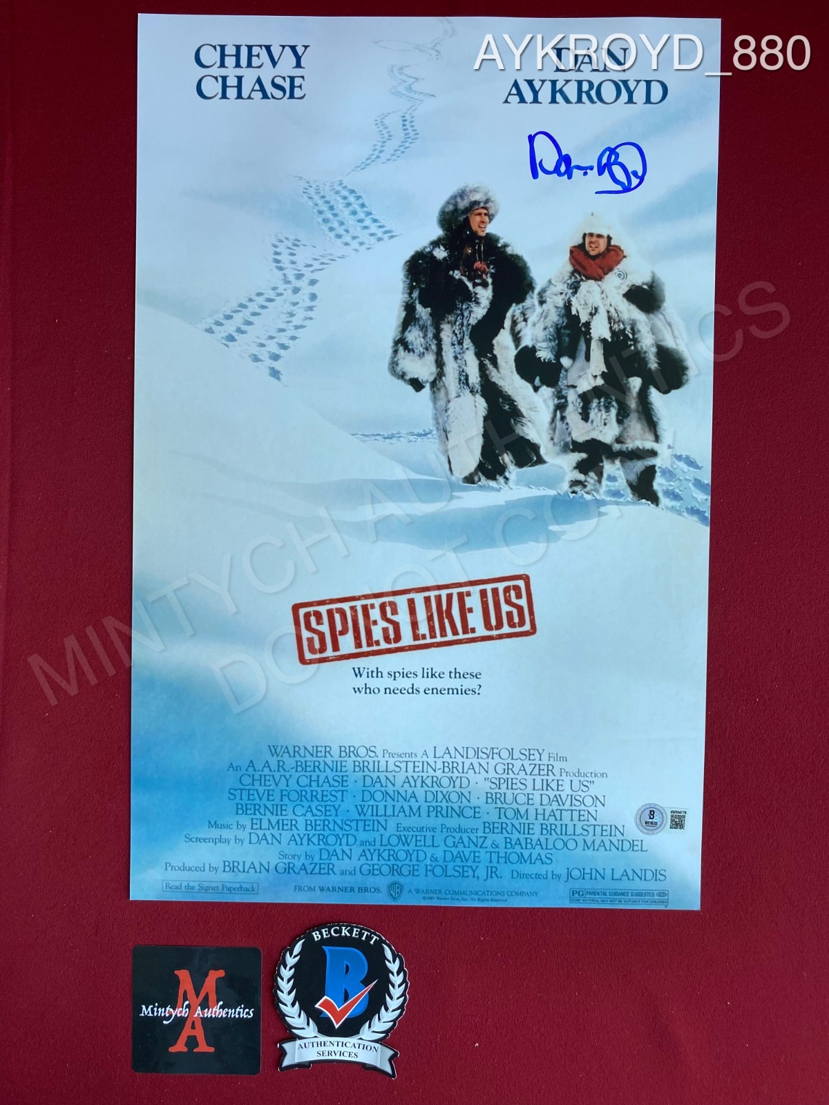 Dan Aykroyd autographed signed 11×17 photo Spies Like Us Beckett COA