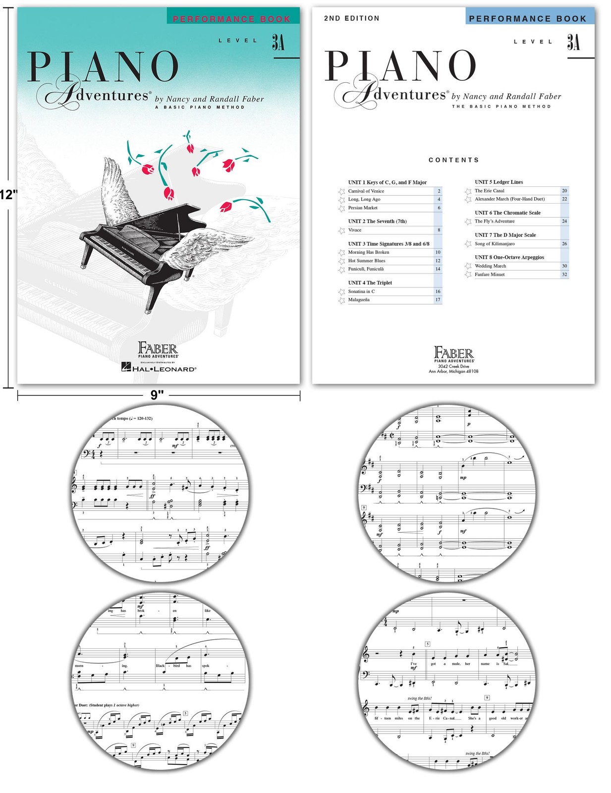 Piano Adventures Level 3A Learning Library Set By Nancy Faber – Lesson, Theor…