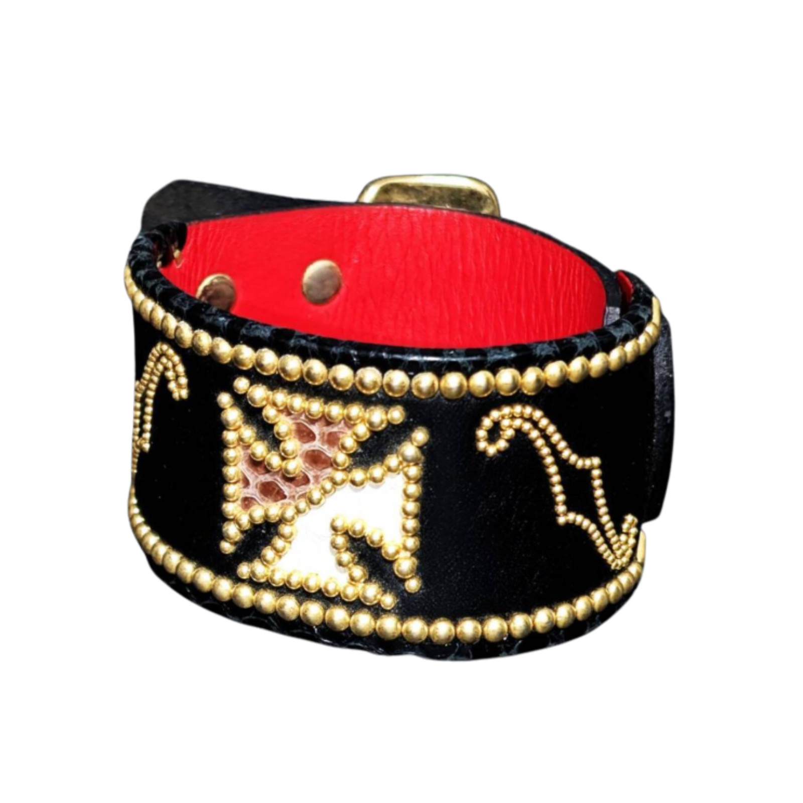 the GazettE RUKI Bracelet MODERN PIRATES Iron Cross Studded Leather VeryRare