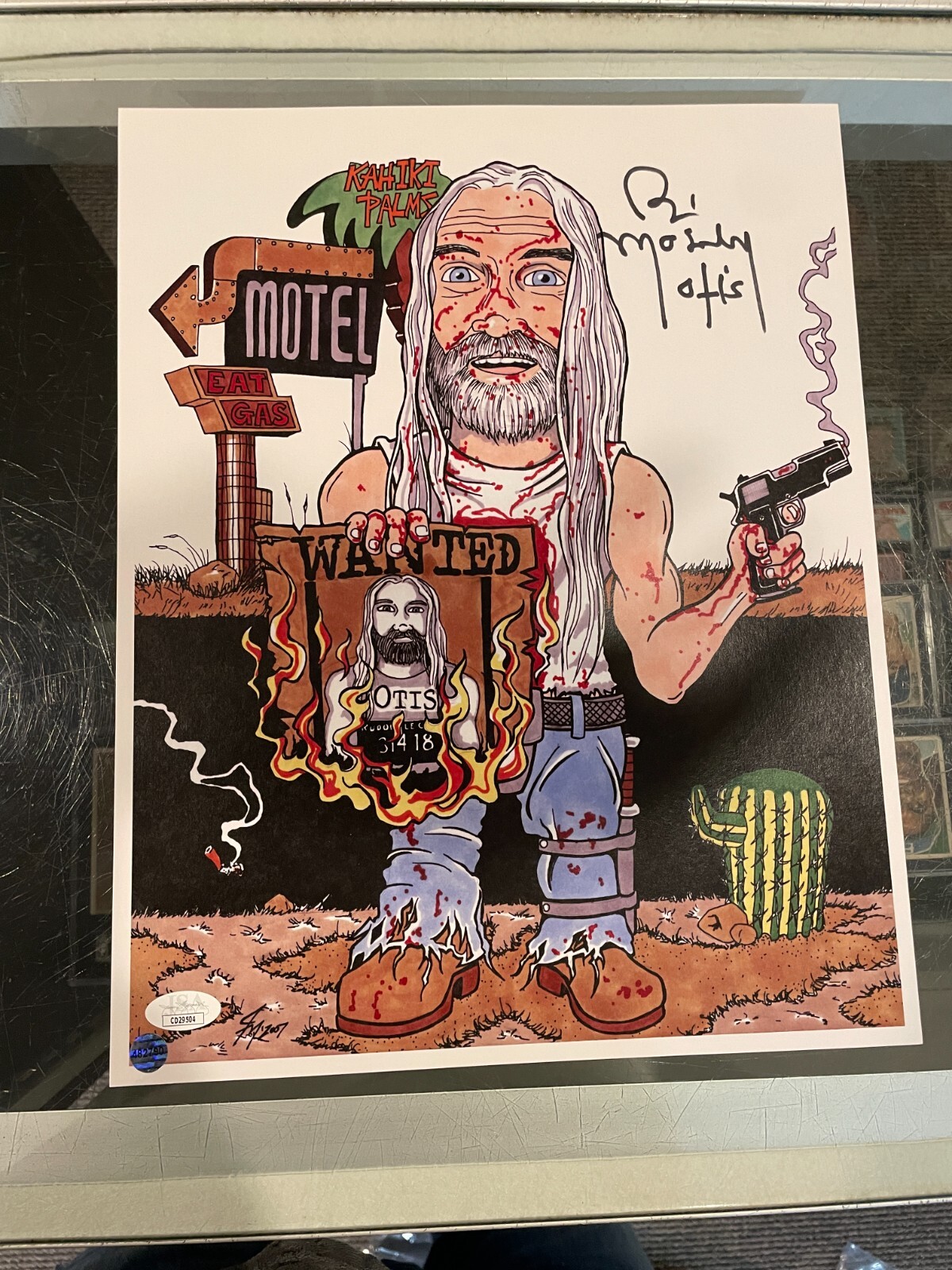BILL MOSELEY HORROR MOVIE ACTOR SIGNED 11X14 PHOTO JSA