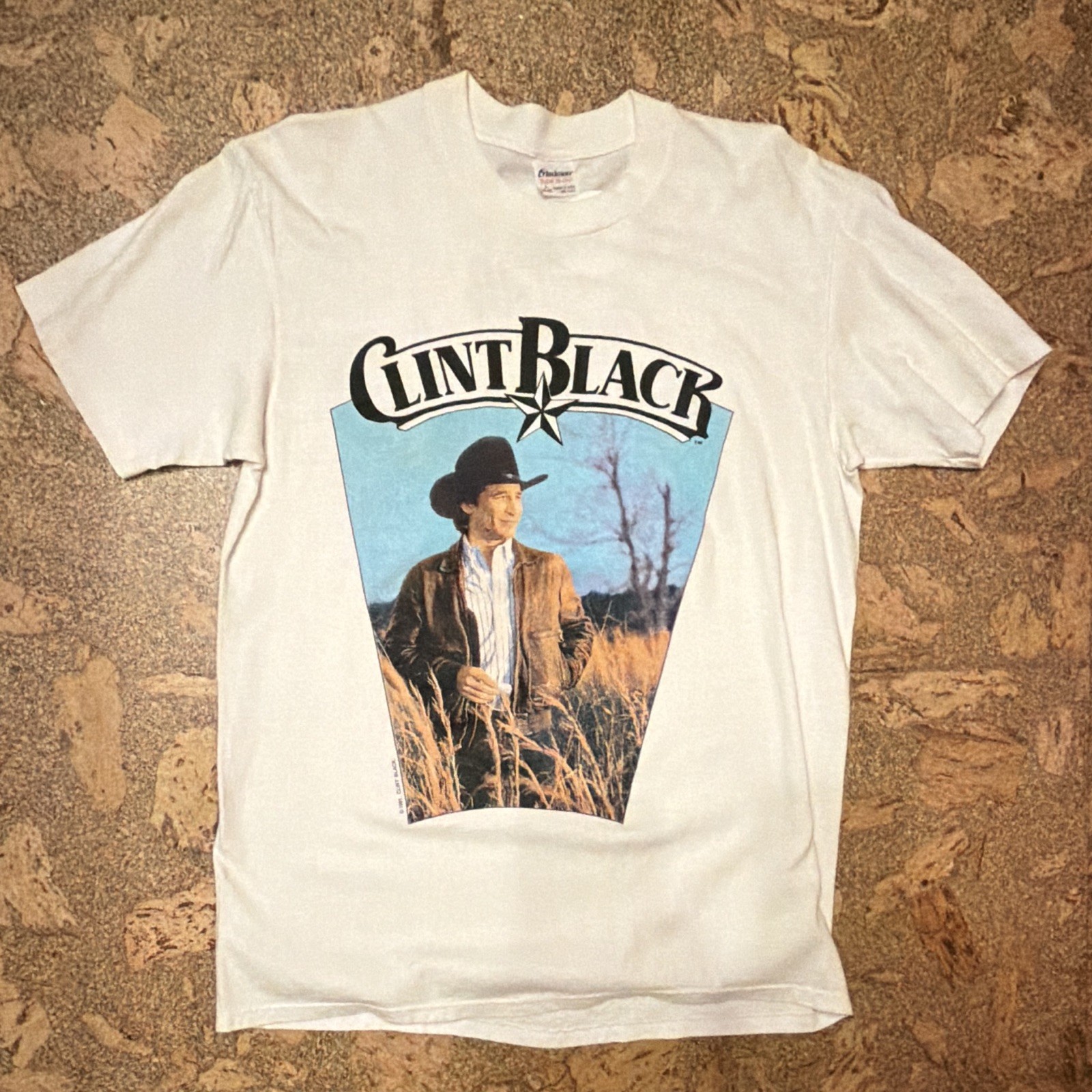 Clint Black “Loving Blind” Vintage White Graphic T-Shirt Size Medium Large