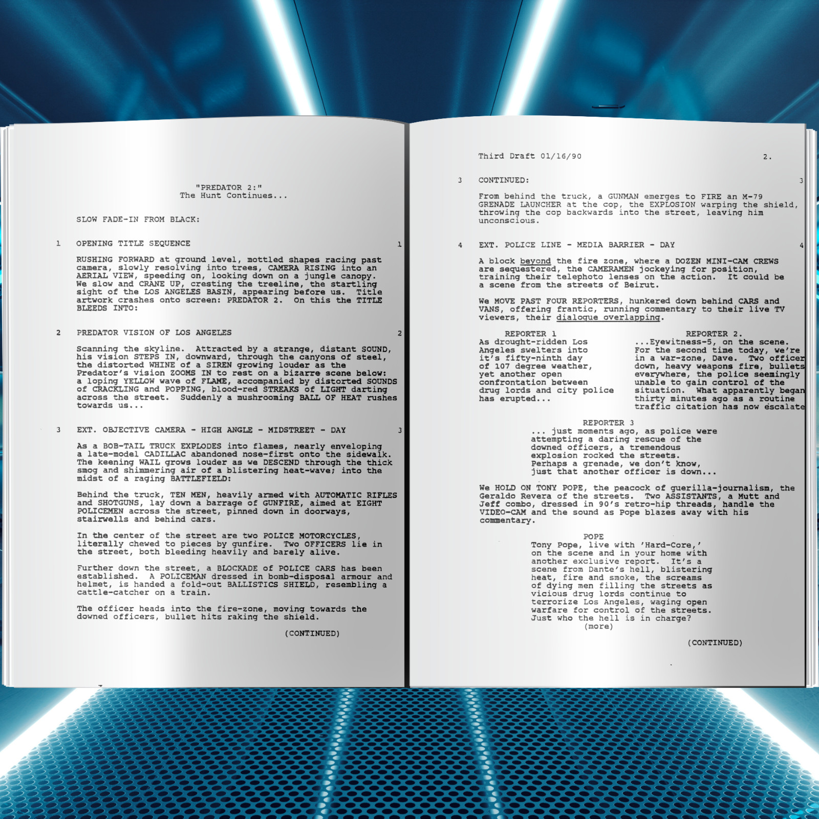 Predator 2 Movie Script Signed, Autograph Reprints, Full Movie Script 108 Pages