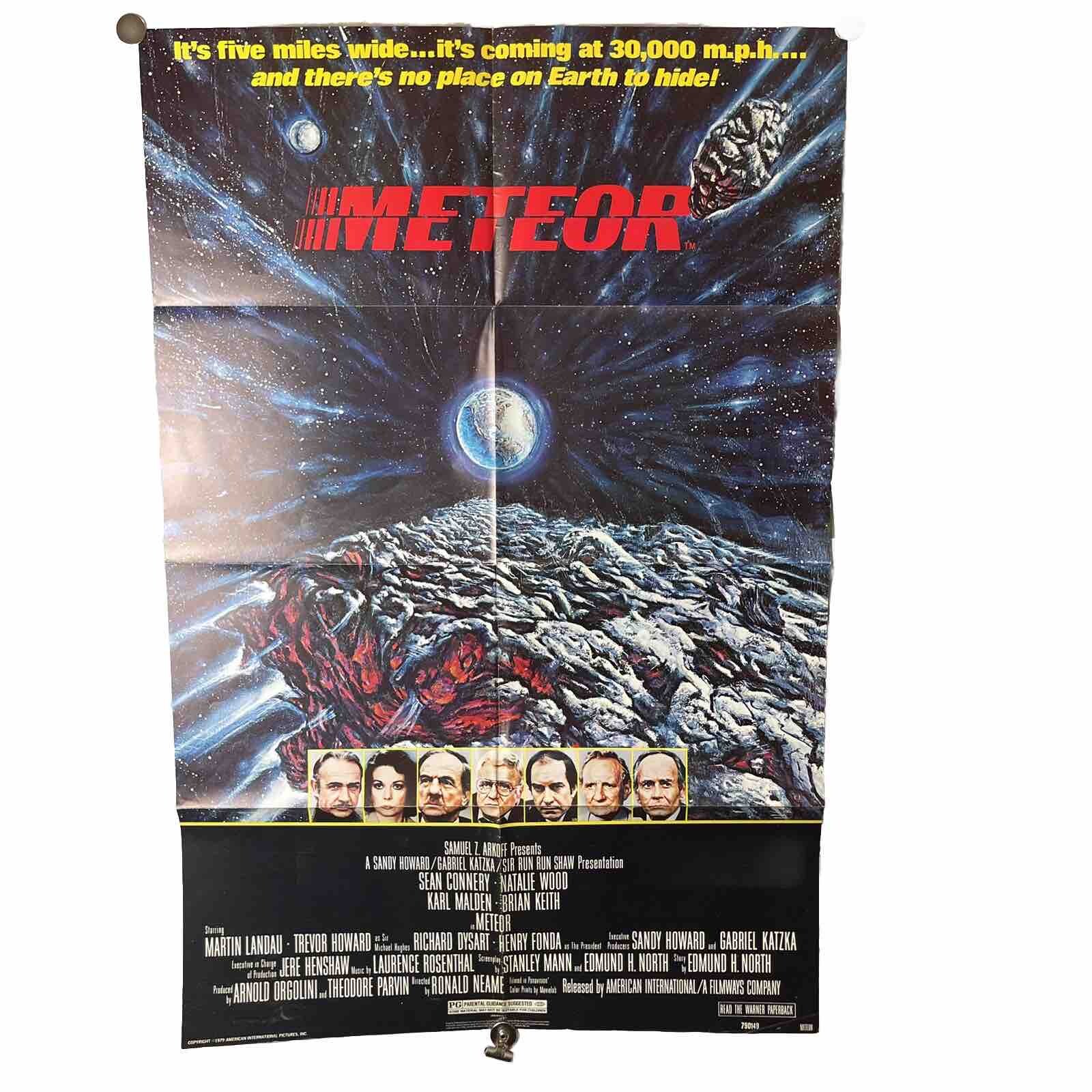 METEOR 1979 One Sheet Original Movie Poster 27×41 Sean Connery NATALIE WOOD
